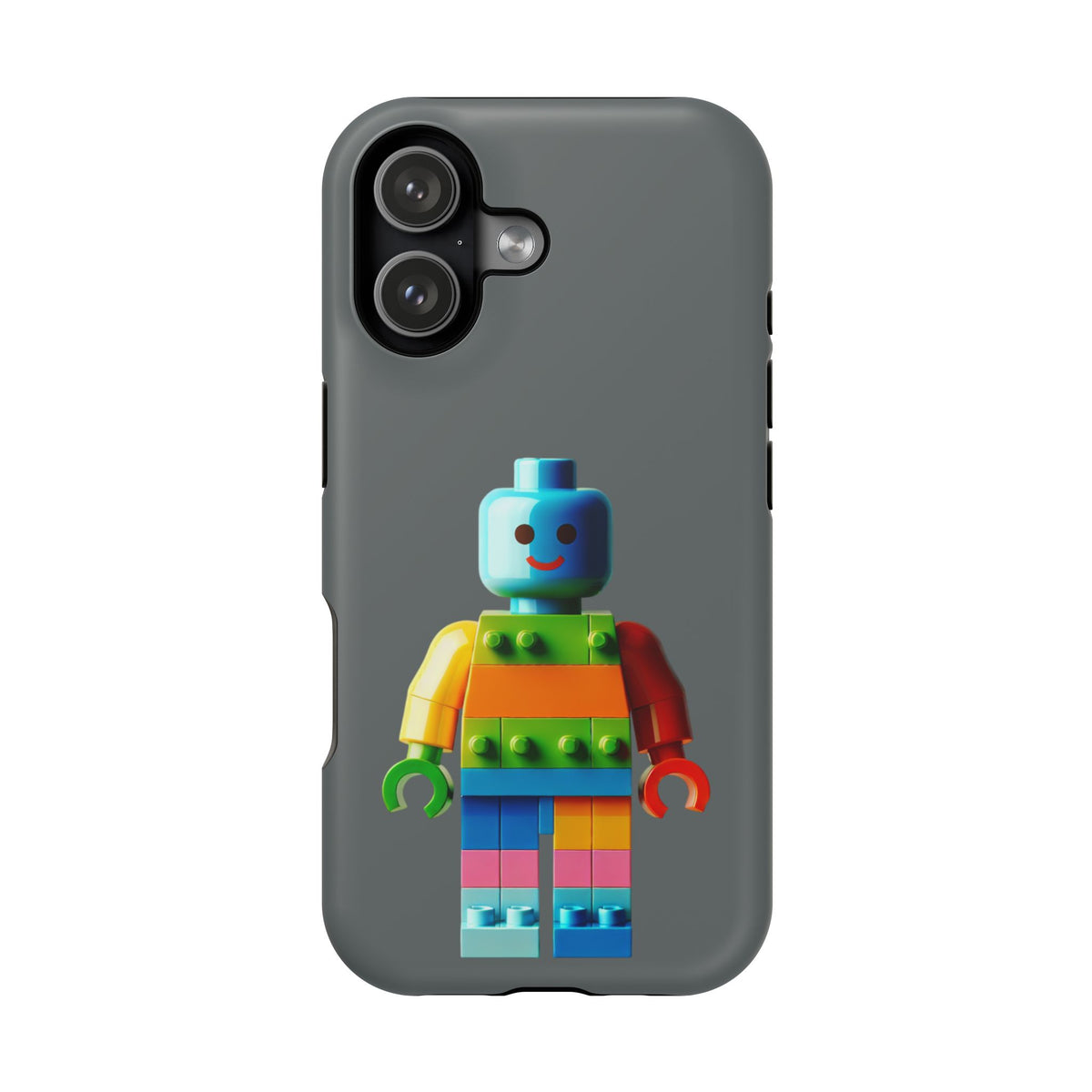 Rainbow Brick Minifigure Impact-Resistant Phone Case