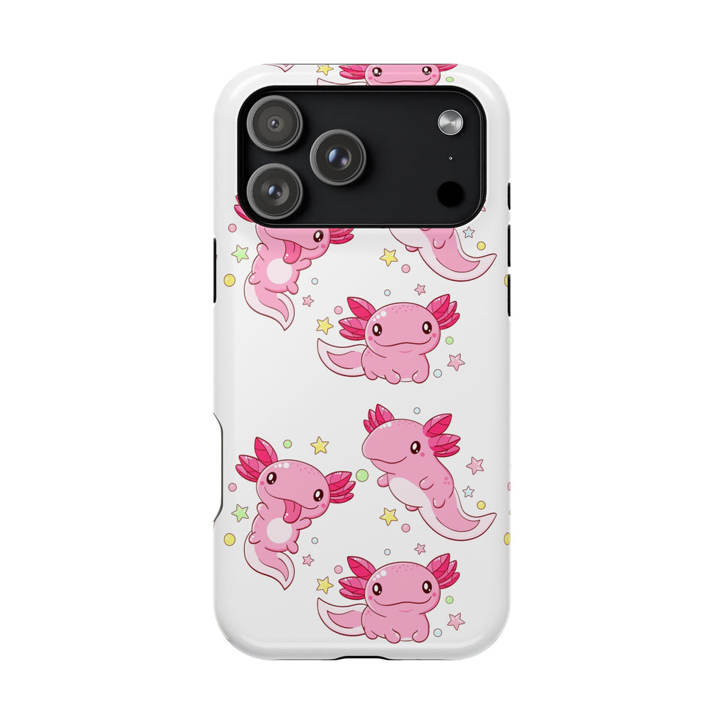 Cute Pink Axolotl Impact-Resistant Phone Case for iPhone and Galaxy