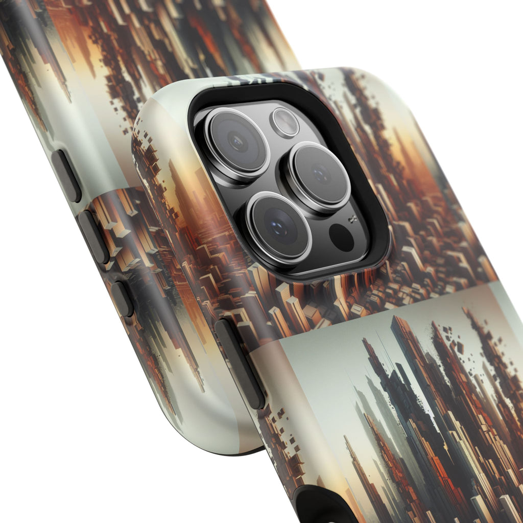 Abstract Skyline iPhone Case — Surreal Cityscape Impact-Resistant Phone Cover