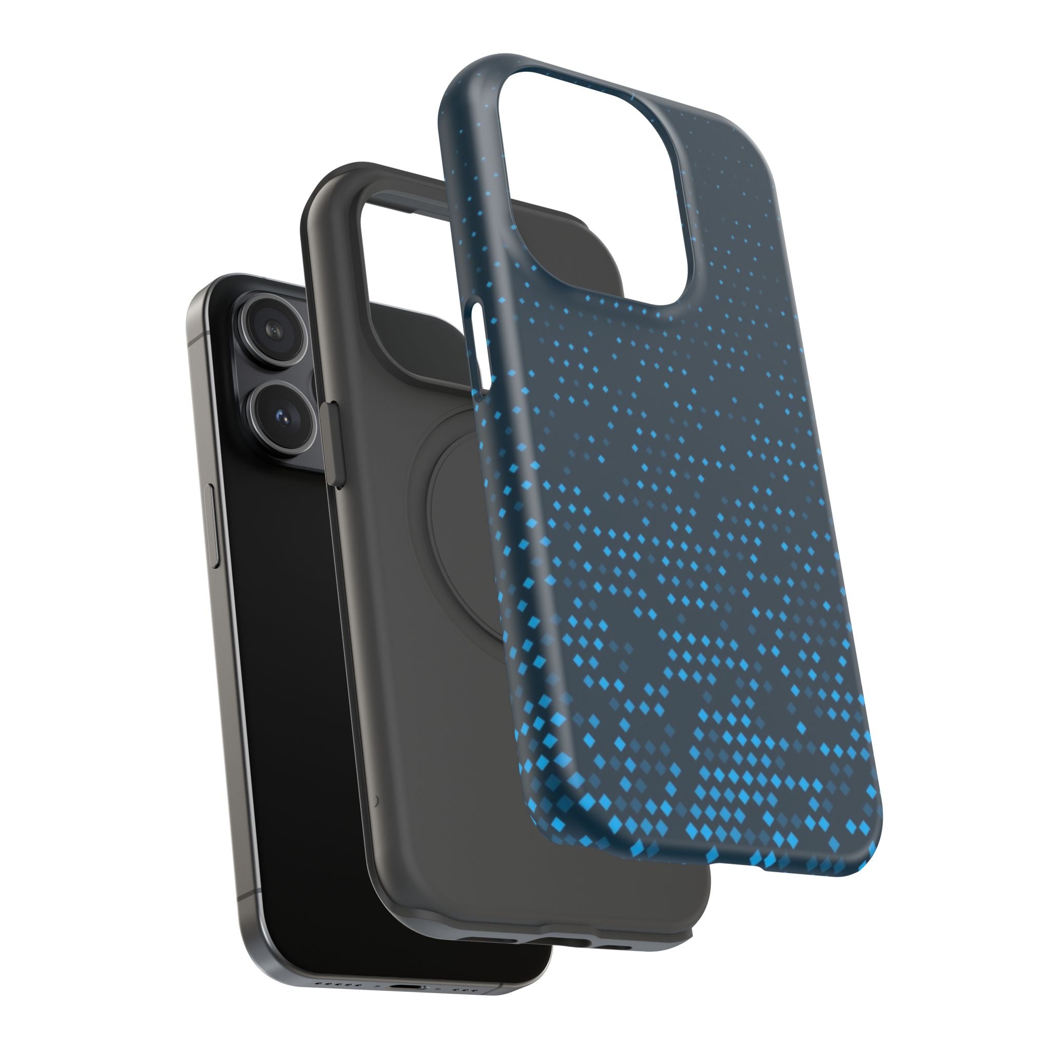 Blue Geometric Impact Resistant Phone Case
