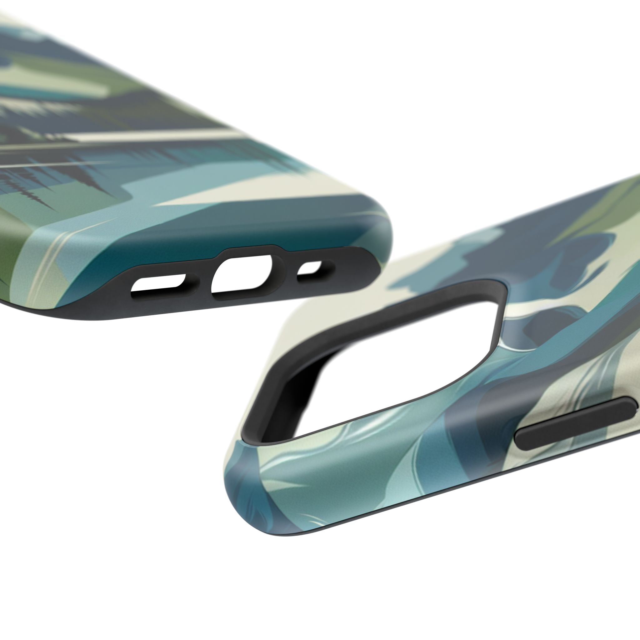 Impact Resistant Phone Case - Mountain Lake with Forest Design