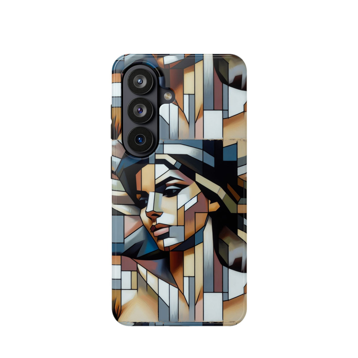 Impact-Resistant Case — Geometric Stained-Glass Woman Phone Cover