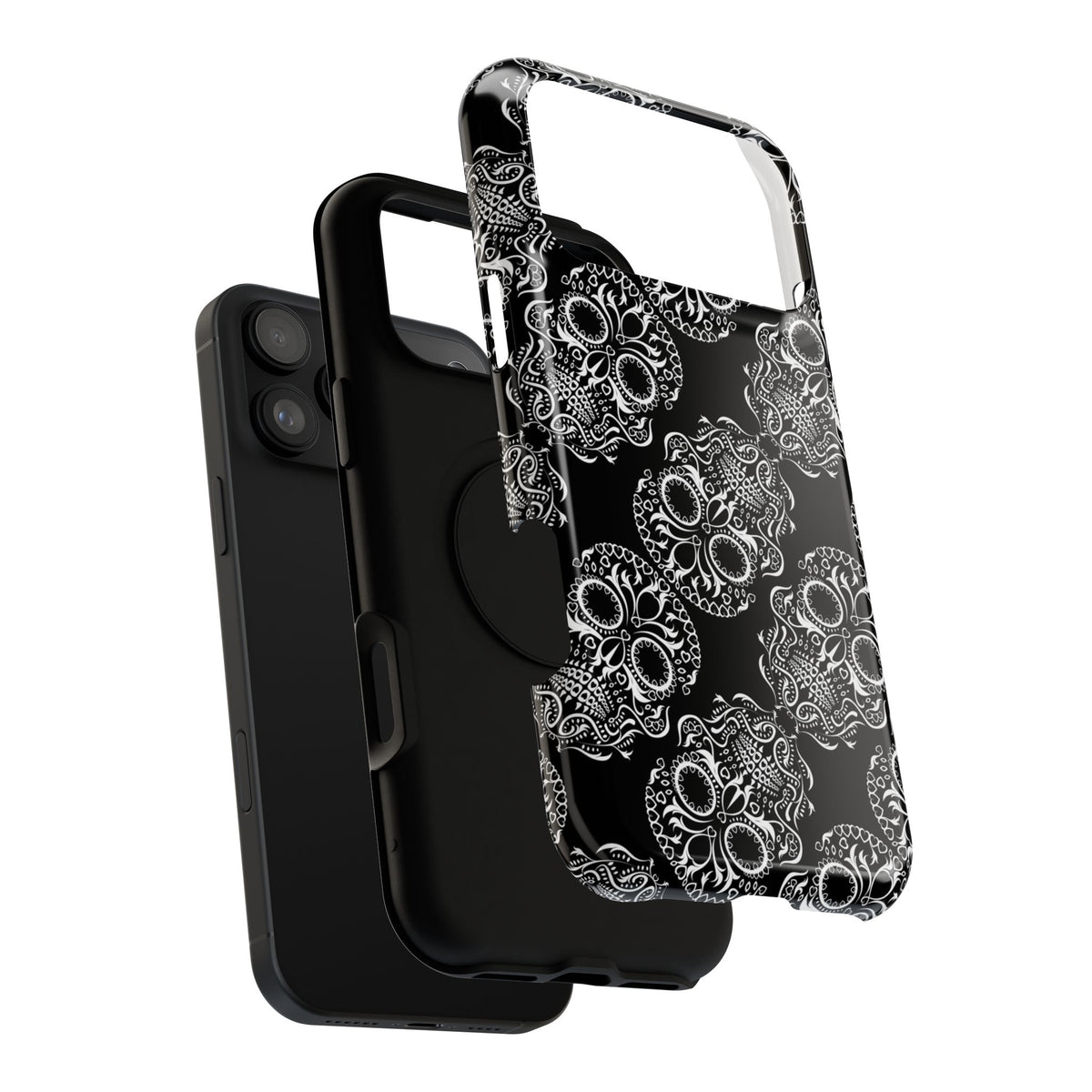Skull Pattern Black & White Gothic Tough Cases for iPhone