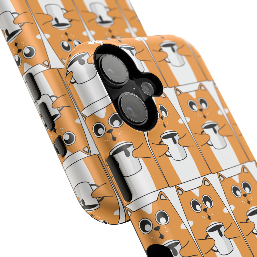 Impact-Resistant Phone Case — Cute Orange Shiba Inu Pattern