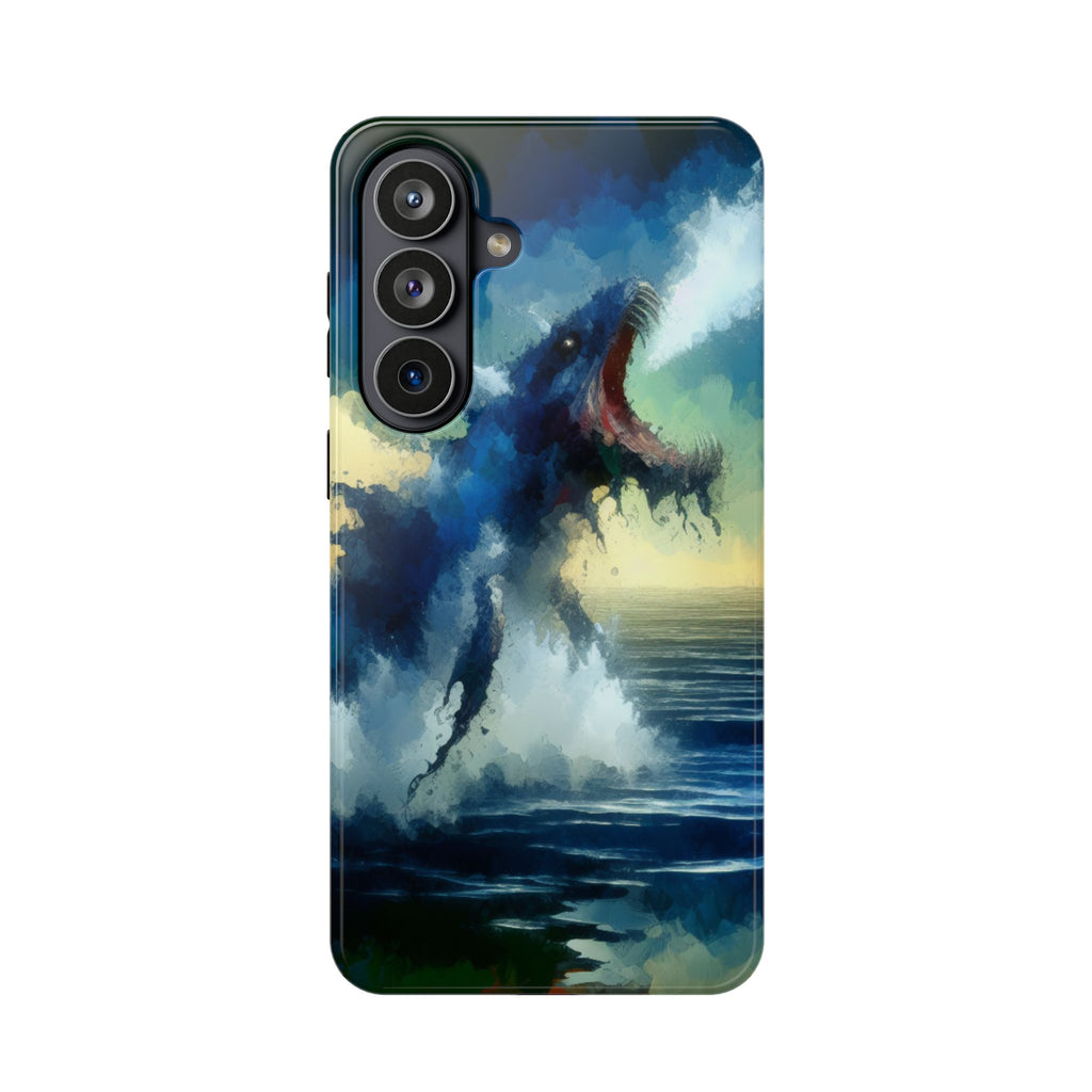 Shark Wave Impact-Resistant Phone Case — Ocean Monster Art Protective Cover
