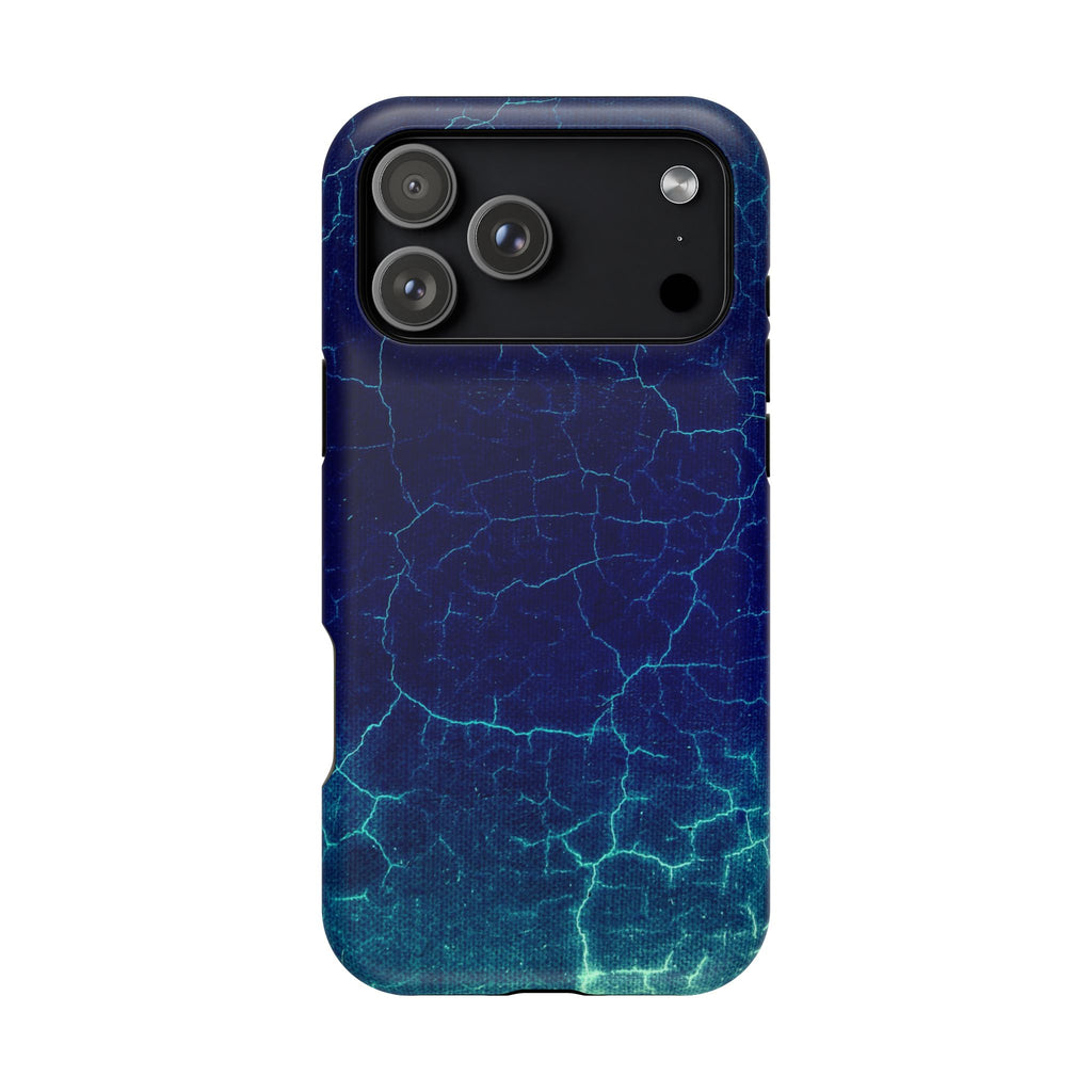 Blue Electric Crackle Phone Case — Impact-Resistant Galaxy Phone Protective Cover