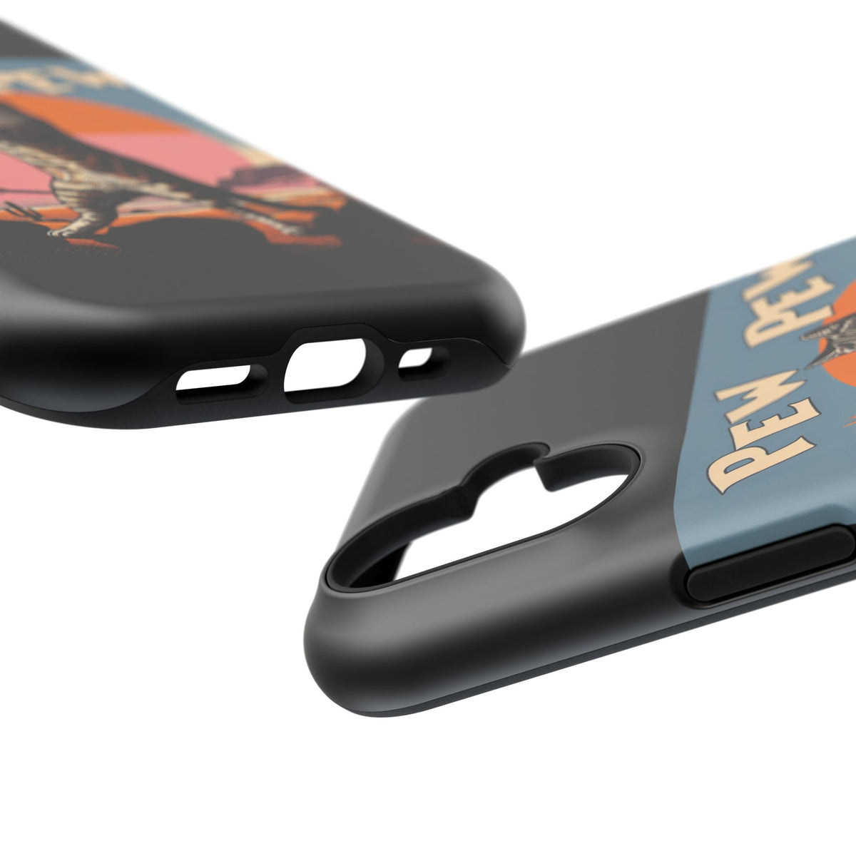 Phone Case - Retro 'Pew Pew' Shooting Cat Impact-Resistant Case