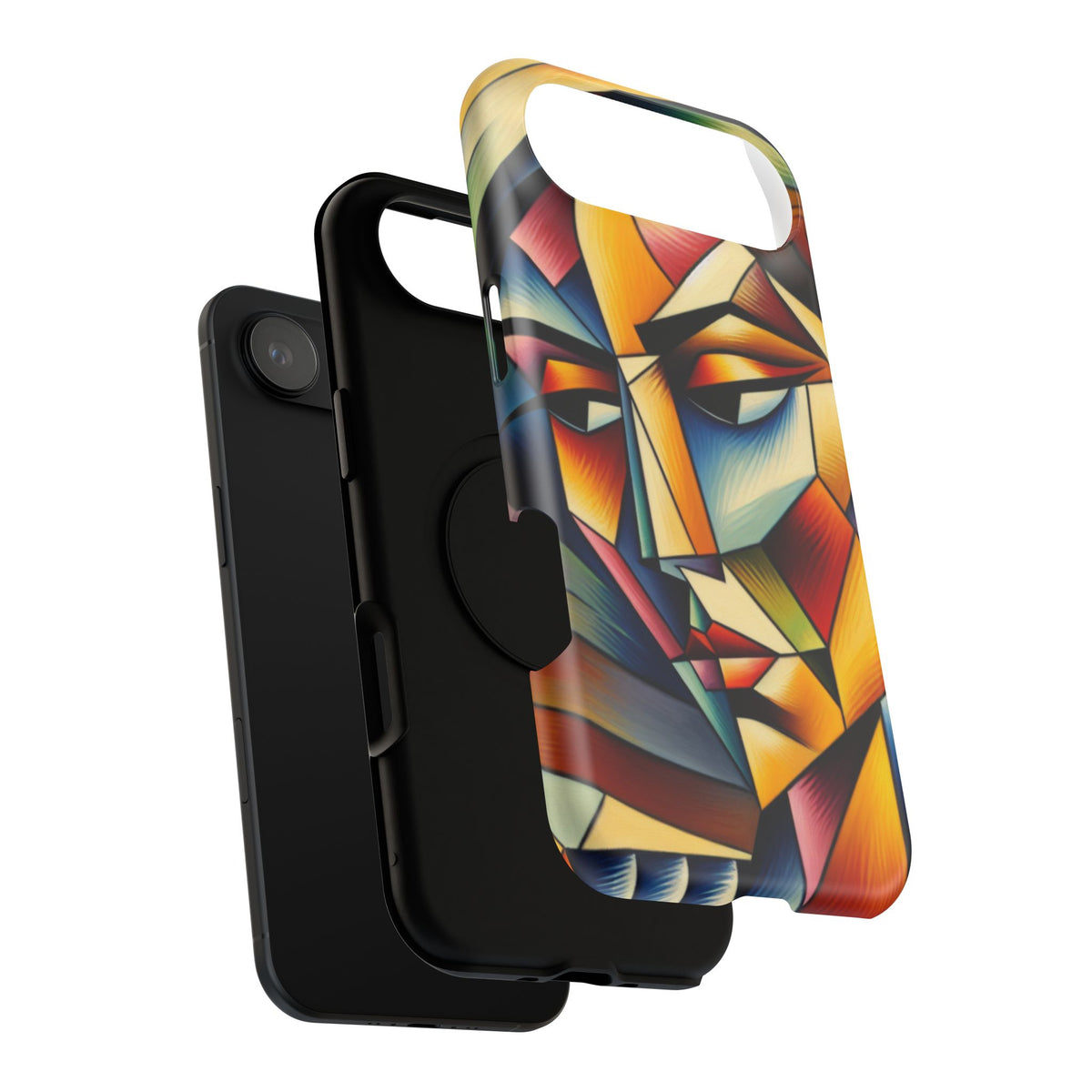 Abstract Cubist Face Phone Case — Impact‑Resistant Artistic iPhone Cover