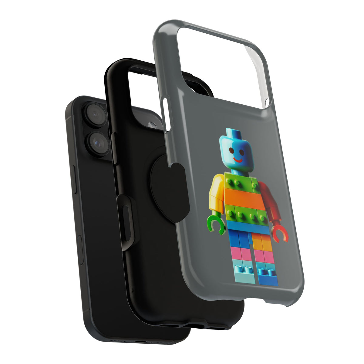 Rainbow Brick Minifigure Impact-Resistant Phone Case