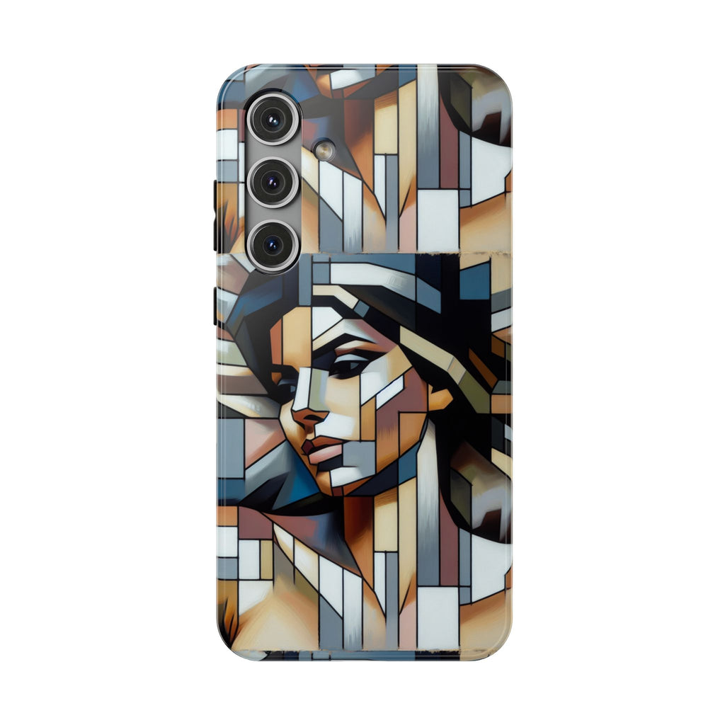 Impact-Resistant Case — Geometric Stained-Glass Woman Phone Cover