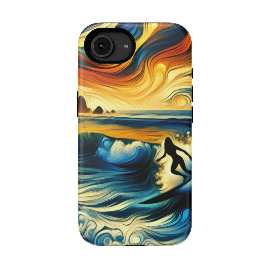 Surfer Sunset Phone Case — Impact‑Resistant Artistic Wave Design
