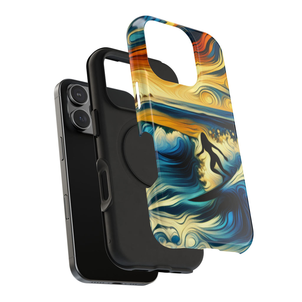 Impact Resistant Phone Case - Surfing Ocean Waves Design, Coastal Decor Gift