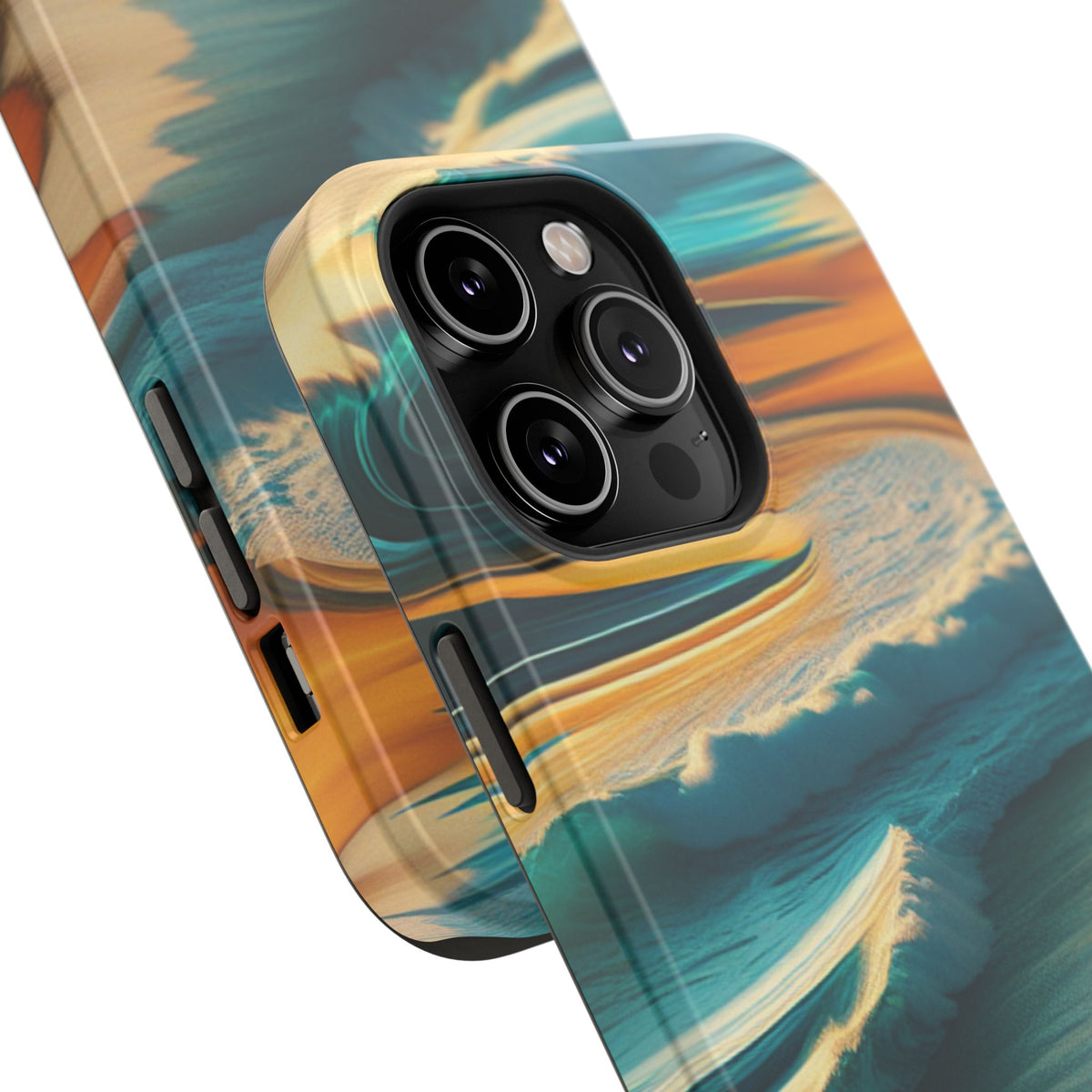 Surf Sunset Impact-Resistant Phone Case — Surfer Silhouette Beach Waves Design