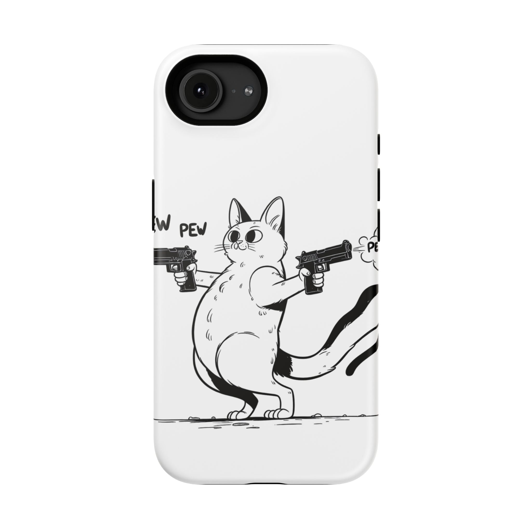 Impact Resistant Phone Case- Funny Cat Pew Pew