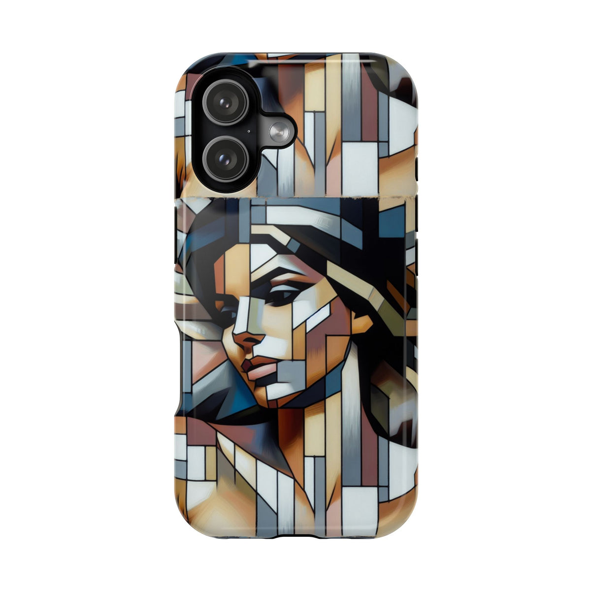 Impact-Resistant Case — Geometric Stained-Glass Woman Phone Cover