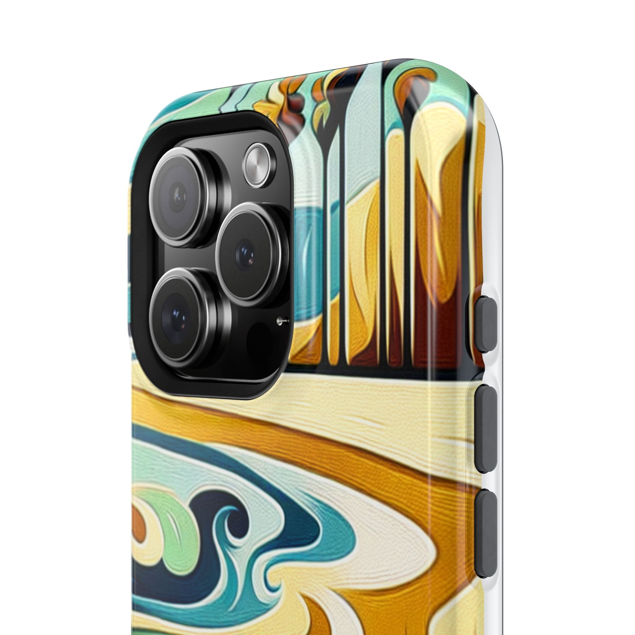 Impact Resistant Phone Case Surfing Colorful Beach Art Case, Summer Vibes