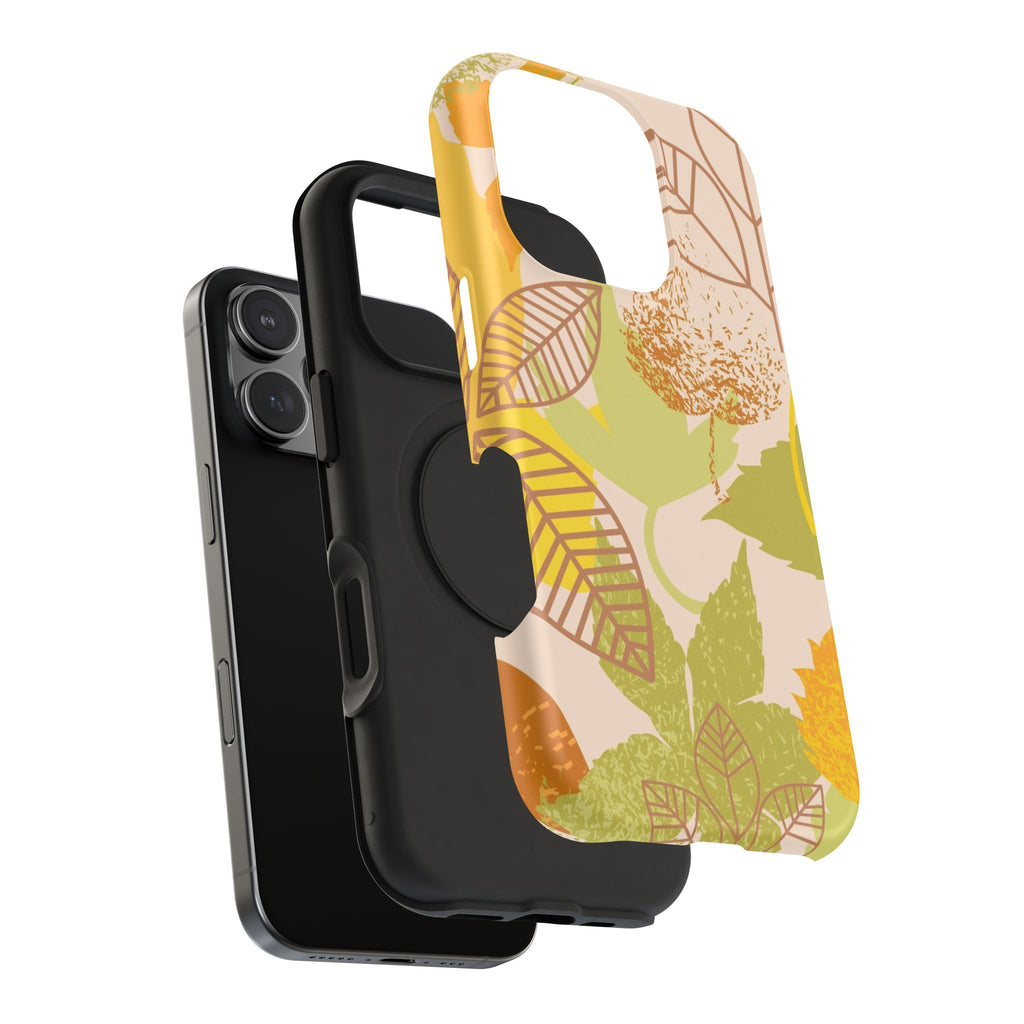 Chic Leaf Print Phone Case