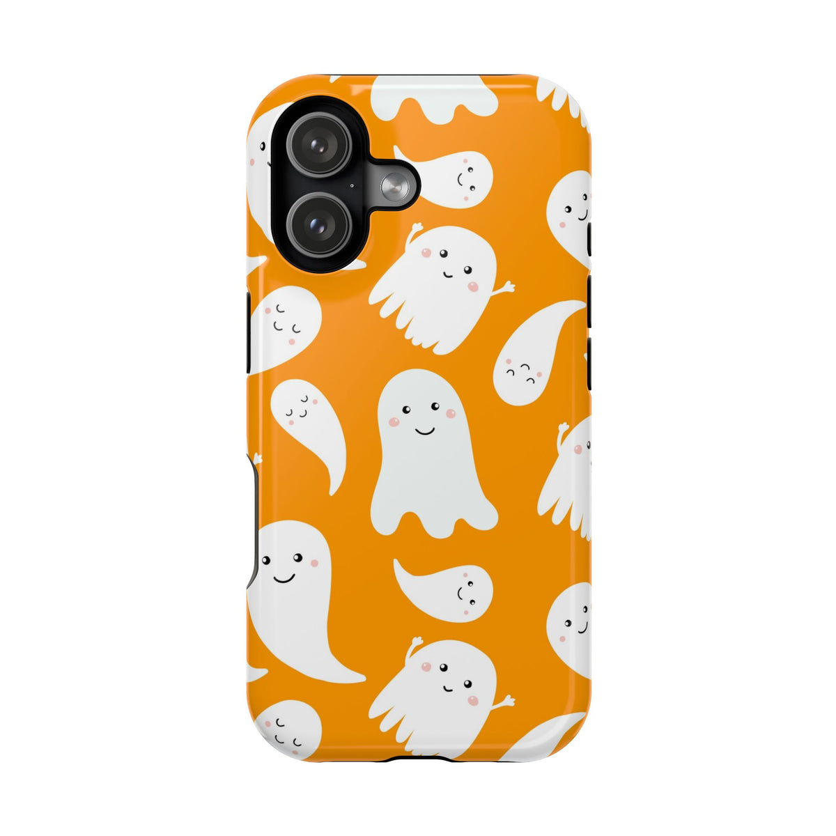 Halloween Ghosts Impact-Resistant Phone Case — Cute Orange Ghost Pattern