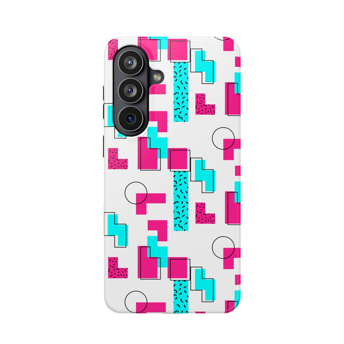 Retro Geometric Phone Case — 80s Memphis Pattern Impact-Resistant Case