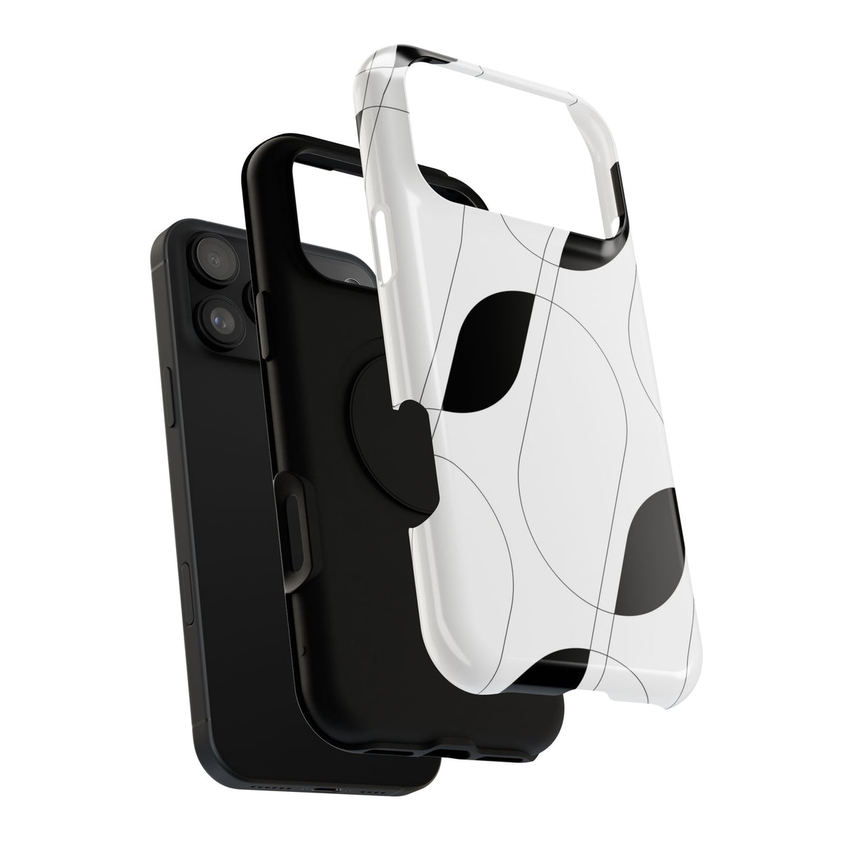 Minimalist Black Leaf Phone Case — Impact-Resistant Protective Case for iPhone