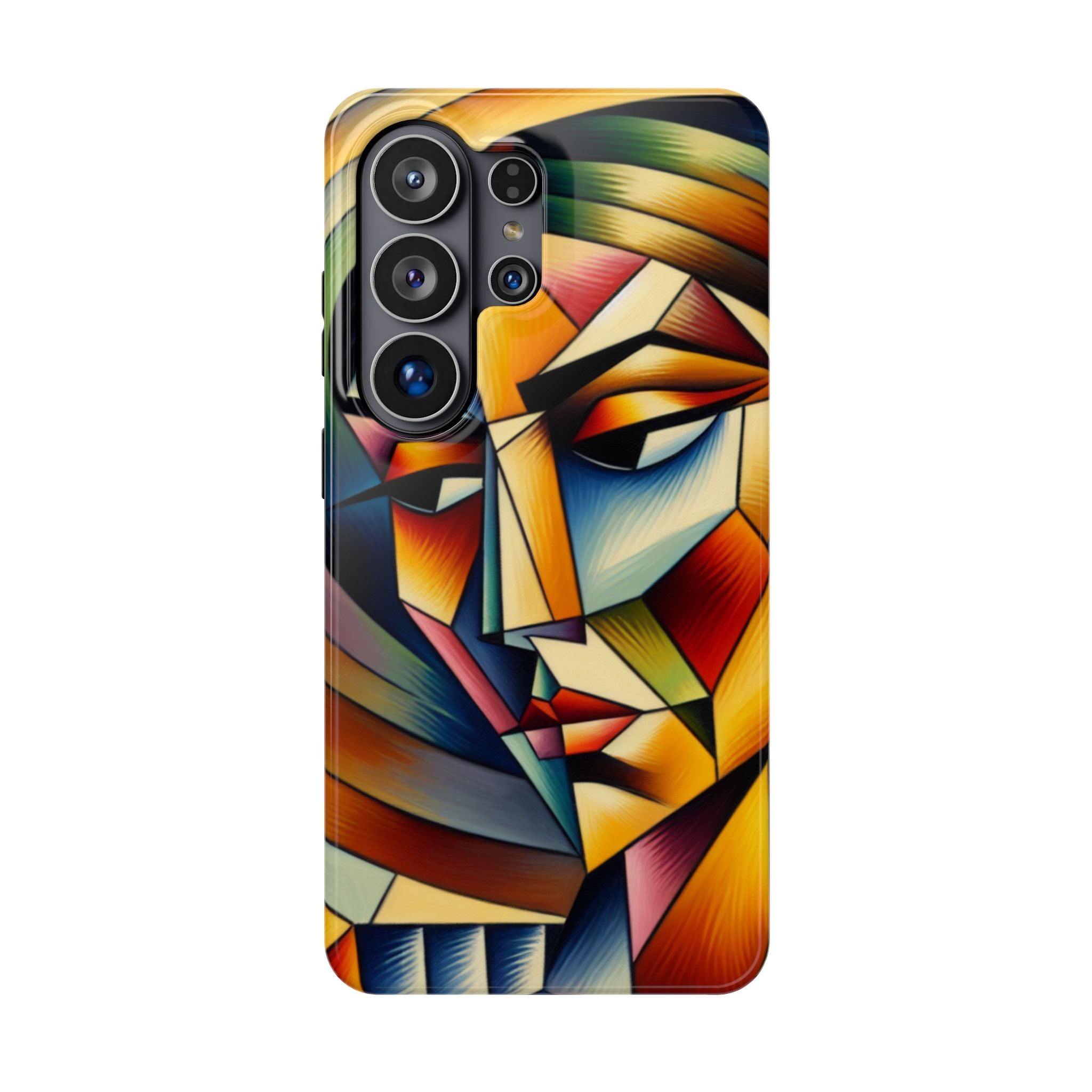 Abstract Cubist Face Phone Case — Impact-Resistant Artistic iPhone Cover
