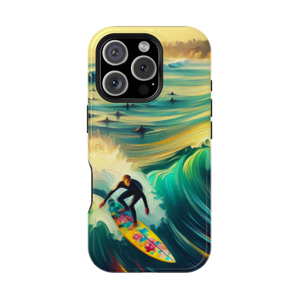 Surfer Riding Waves Impact Resistant Phone Case