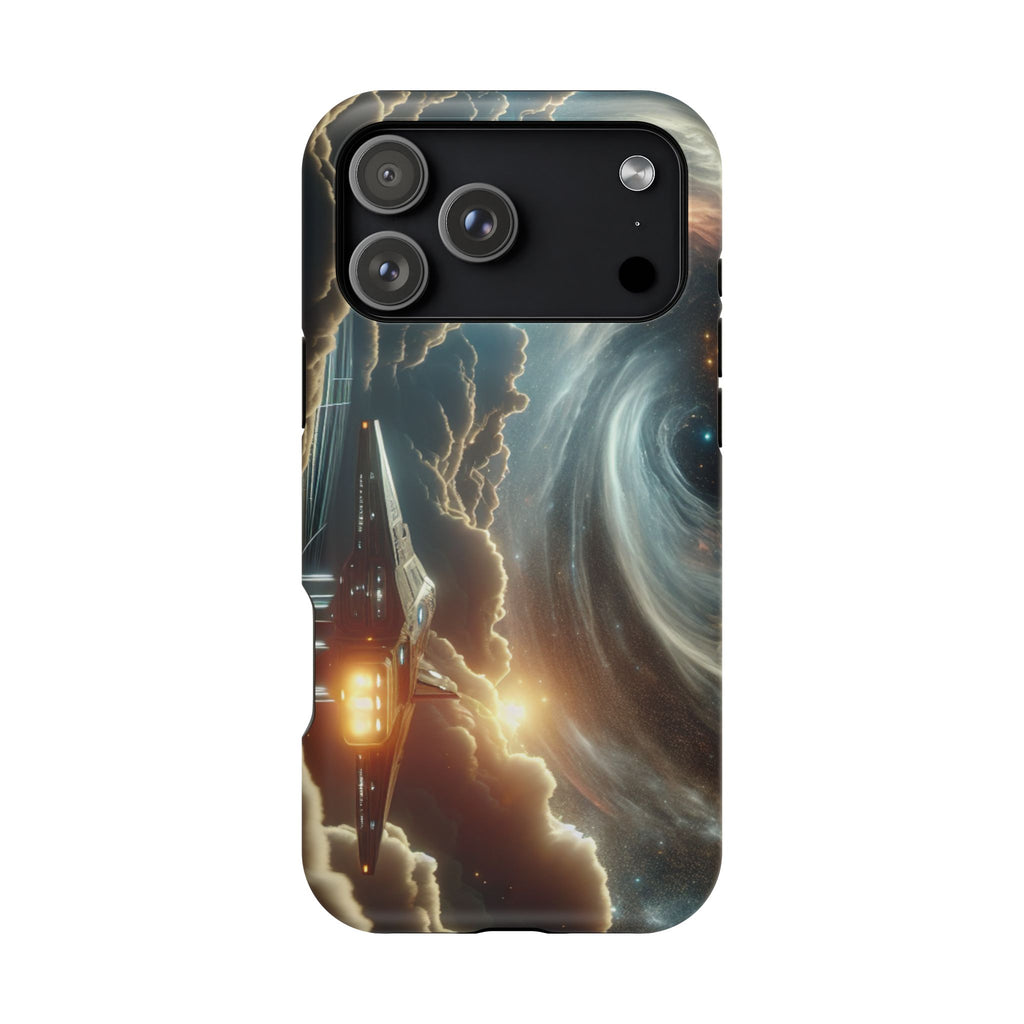 Spacecraft Vortex Phone Case — Impact-Resistant Sci‑Fi iPhone Cover