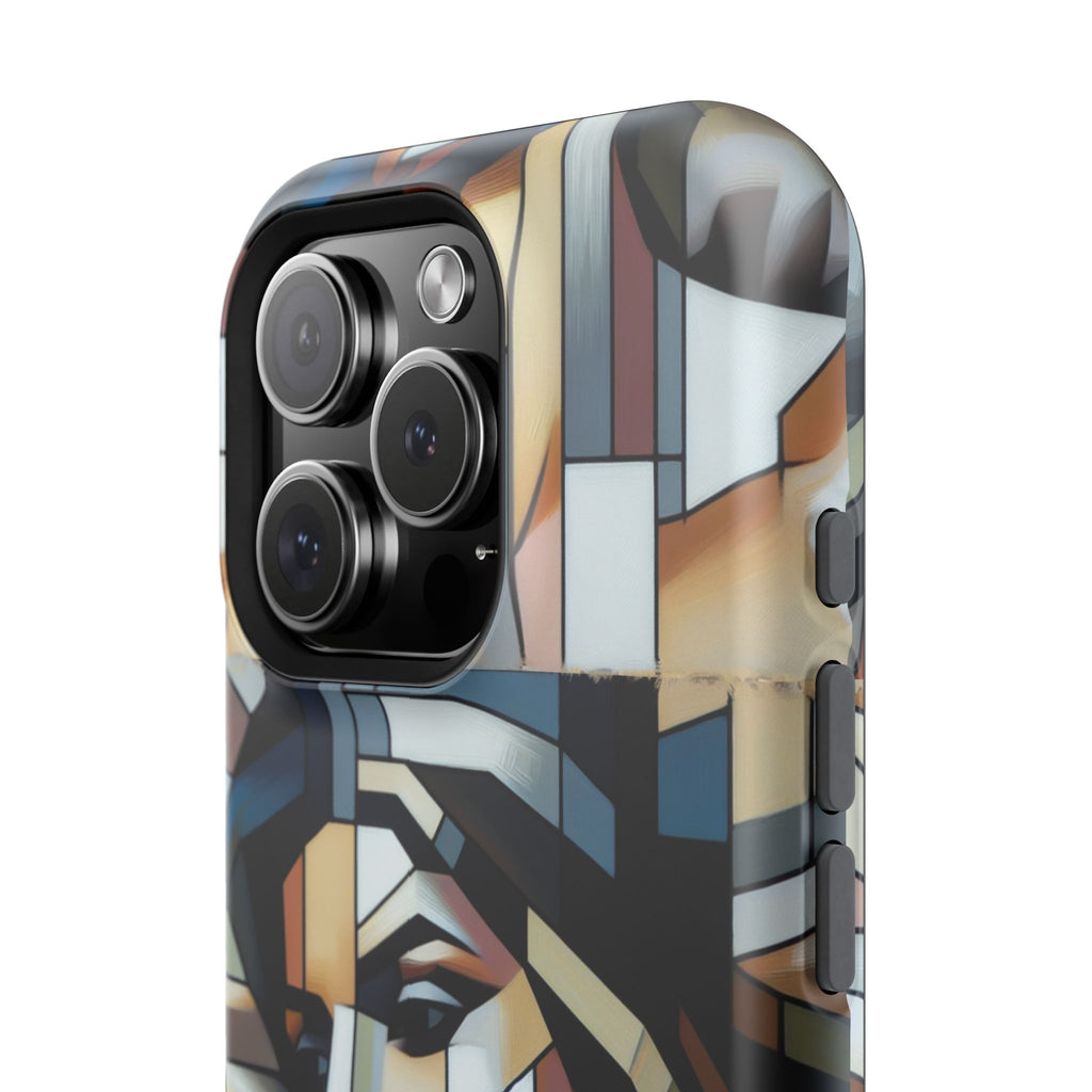 Impact-Resistant Case — Geometric Stained-Glass Woman Phone Cover