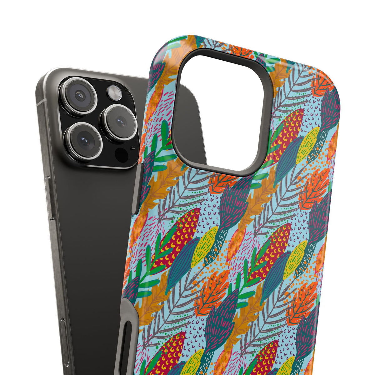 Floral Feather Magnetic Impact-Resistant for iPhone/Samsung