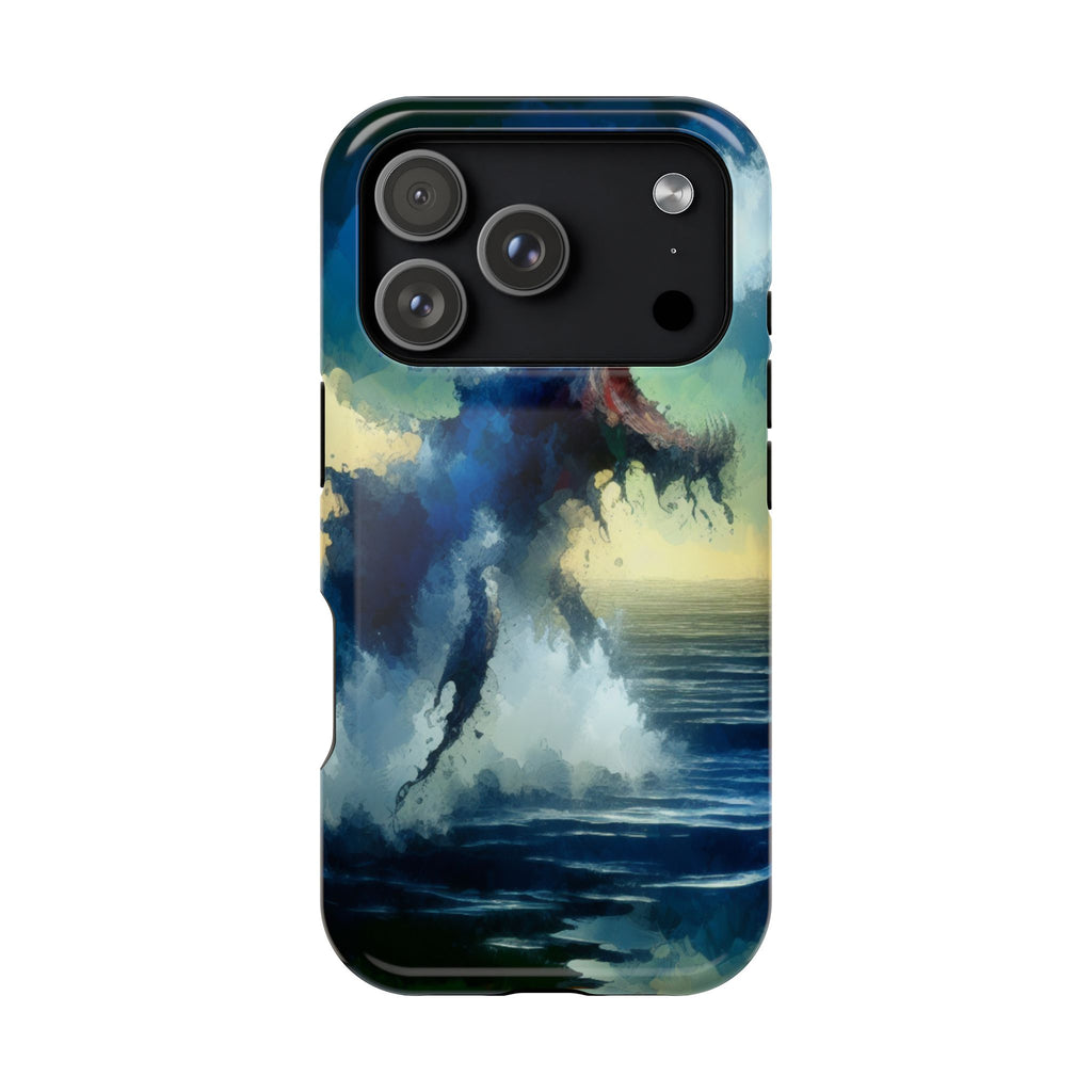 Shark Wave Impact-Resistant Phone Case — Ocean Monster Art Protective Cover