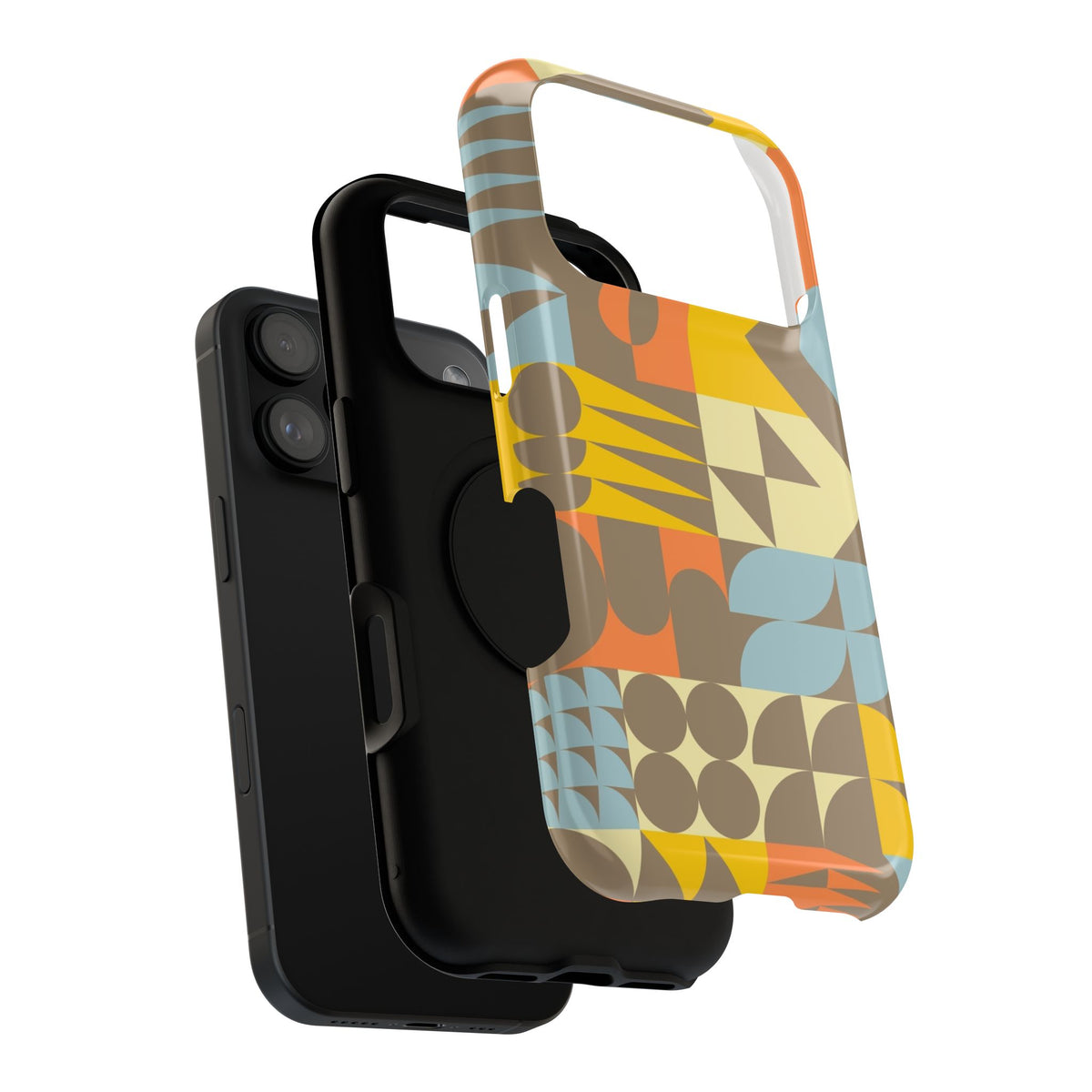 Retro Geometric Impact Phone Case — Mid-Century Modern Pattern for iPhone