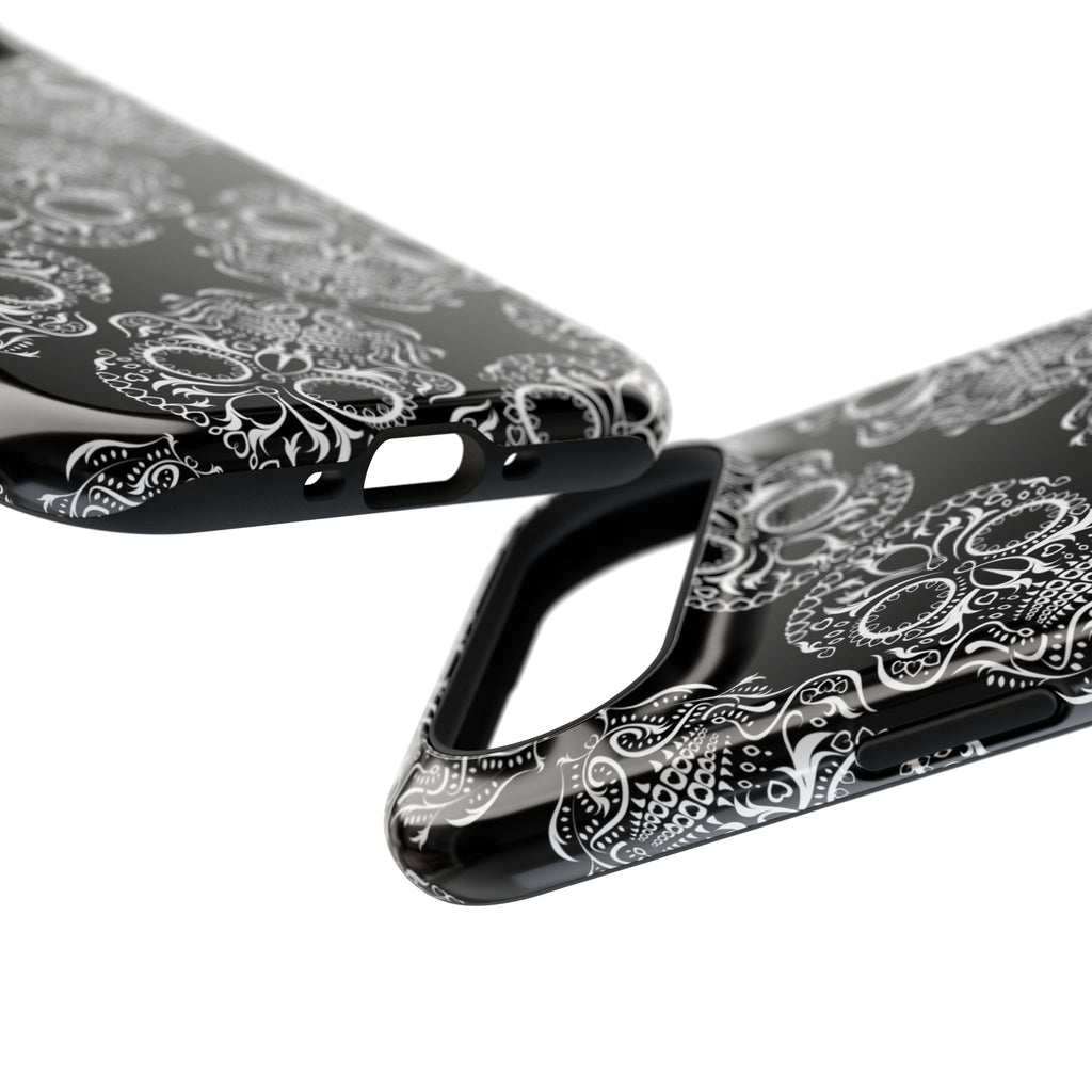 Skull Pattern Black & White Gothic Tough Cases for iPhone
