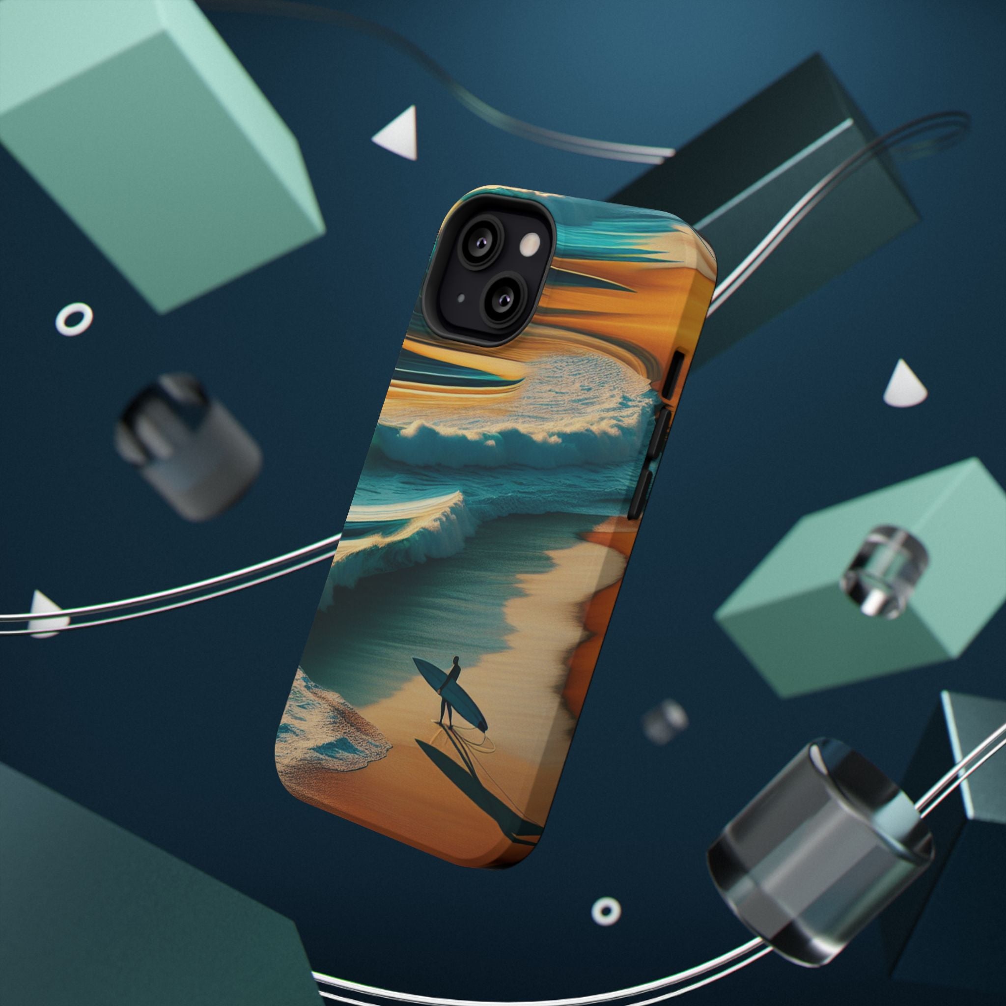 Impact Resistant Phone Case, Surf Wave Beach Lovers, Ocean Waves Design