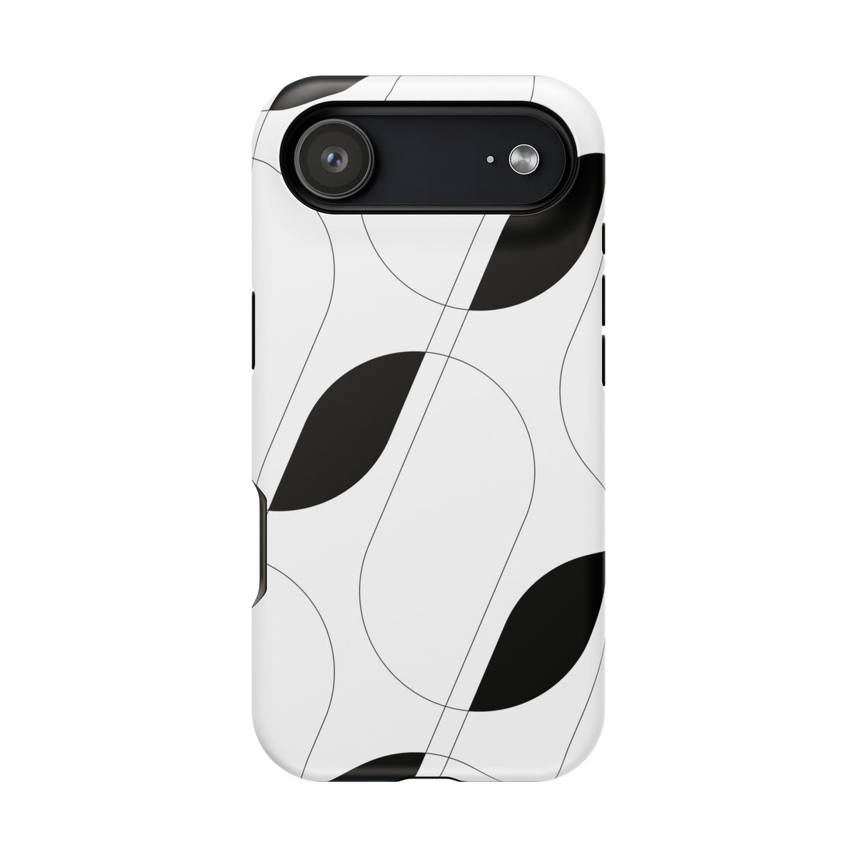 Minimalist Black Leaf Phone Case — Impact-Resistant Protective Case for iPhone