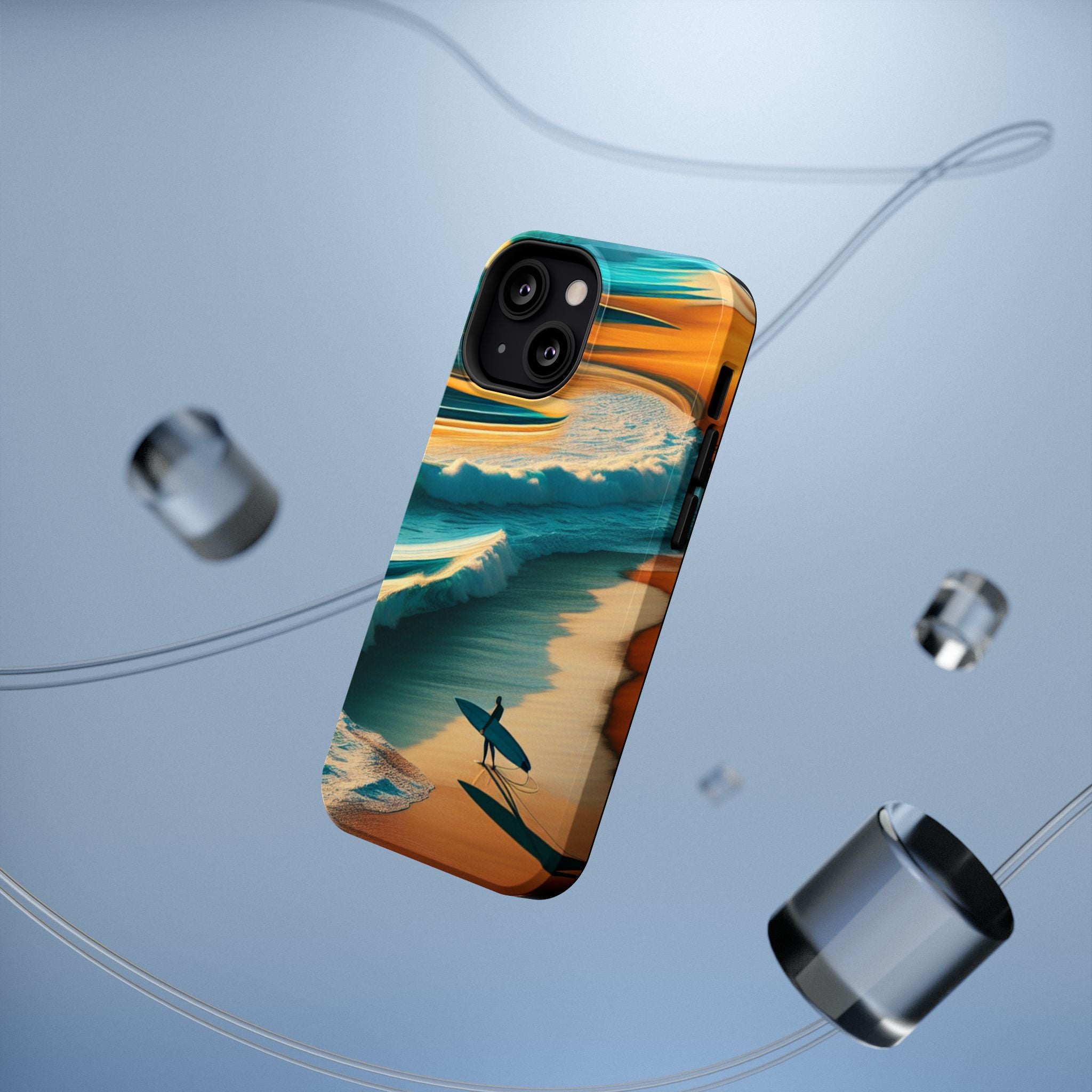 Impact Resistant Phone Case, Surf Wave Beach Lovers, Ocean Waves Design