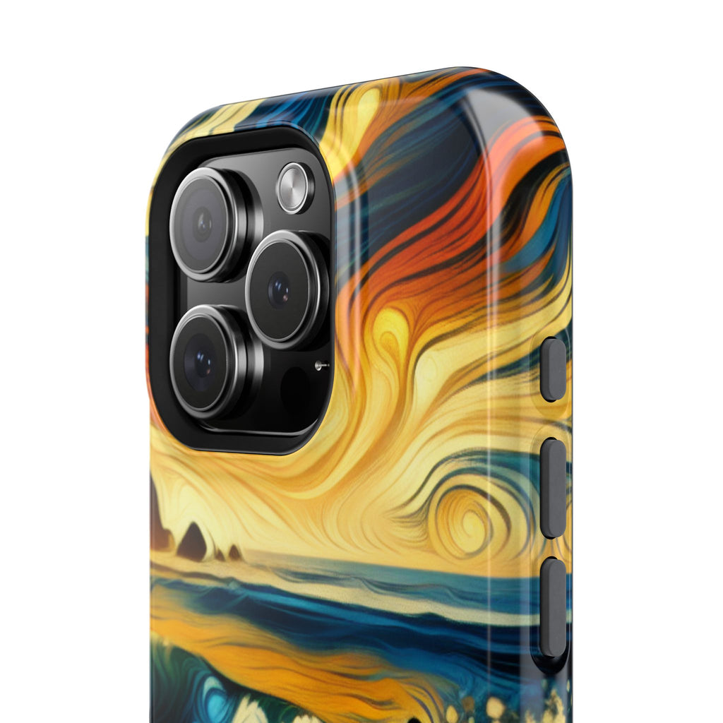 Surfer Sunset Phone Case — Impact‑Resistant Artistic Wave Design