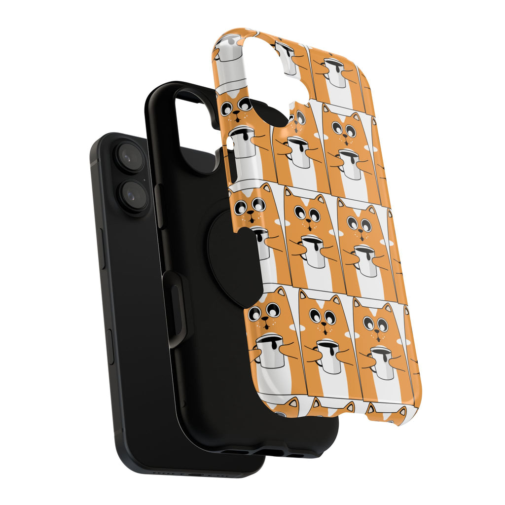 Impact-Resistant Phone Case — Cute Orange Shiba Inu Pattern