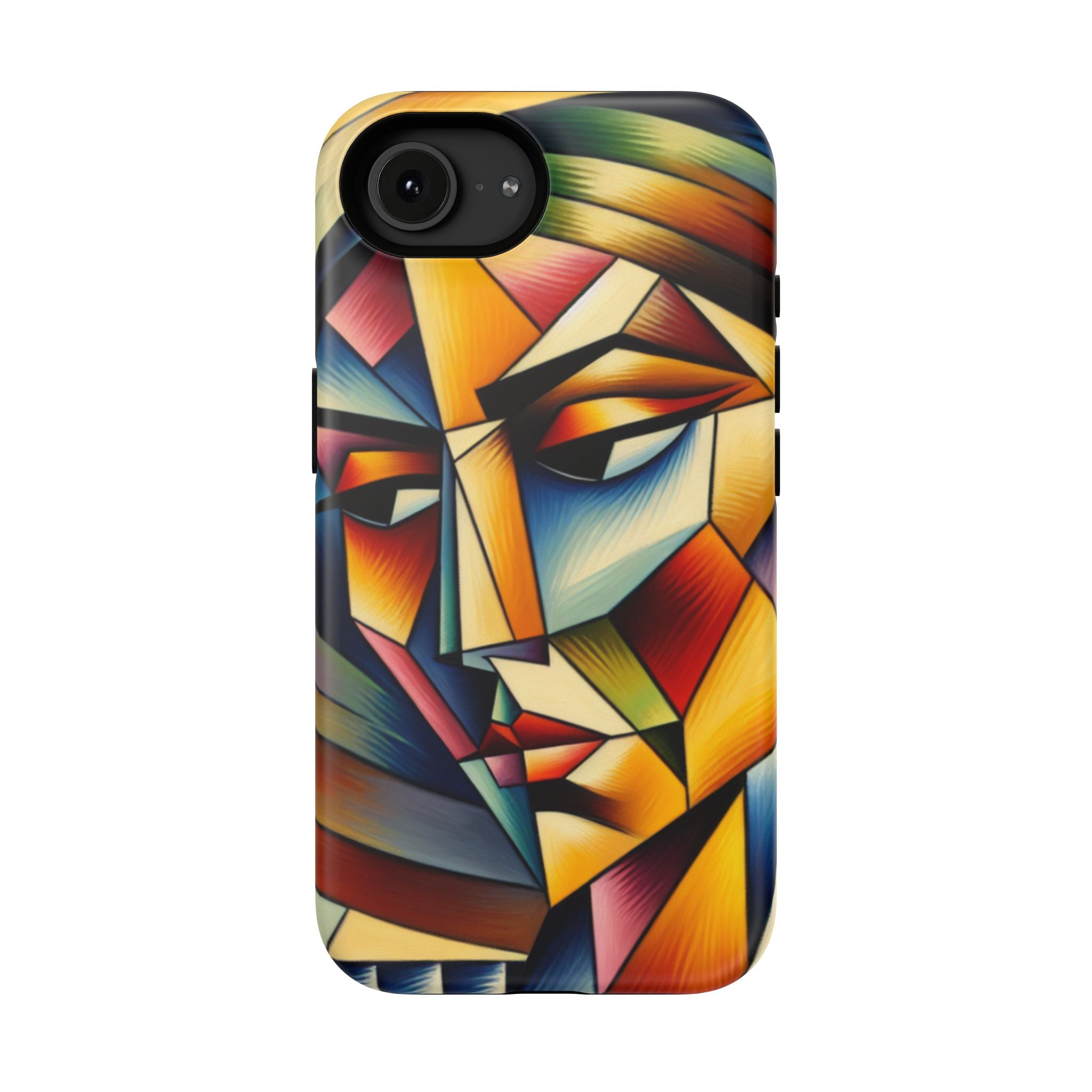 Abstract Cubist Face Phone Case — Impact‑Resistant Artistic iPhone Cover