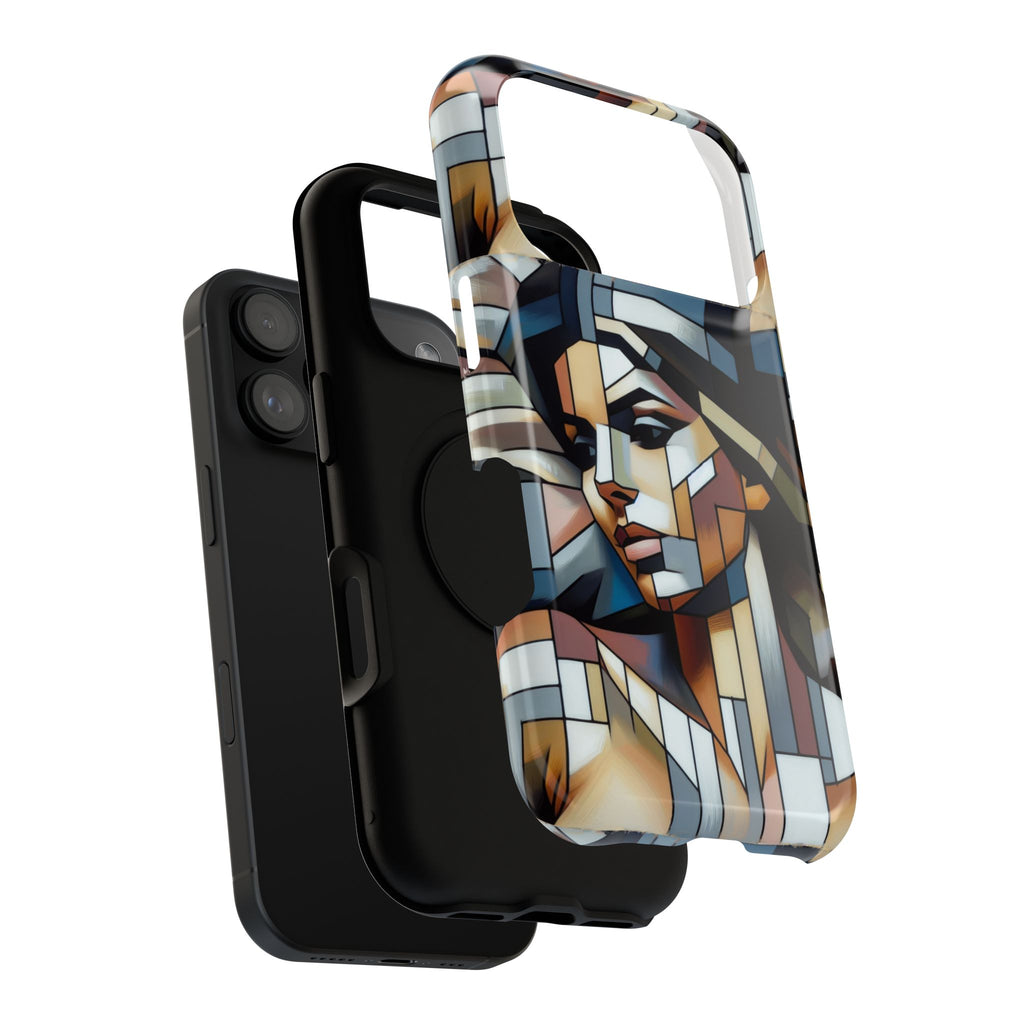 Impact-Resistant Case — Geometric Stained-Glass Woman Phone Cover