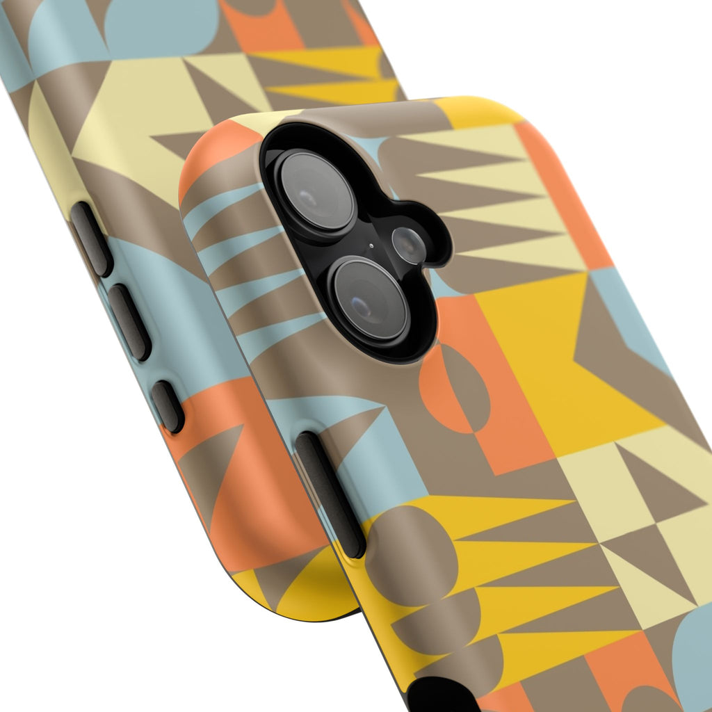 Retro Geometric Impact Phone Case — Mid-Century Modern Pattern for iPhone
