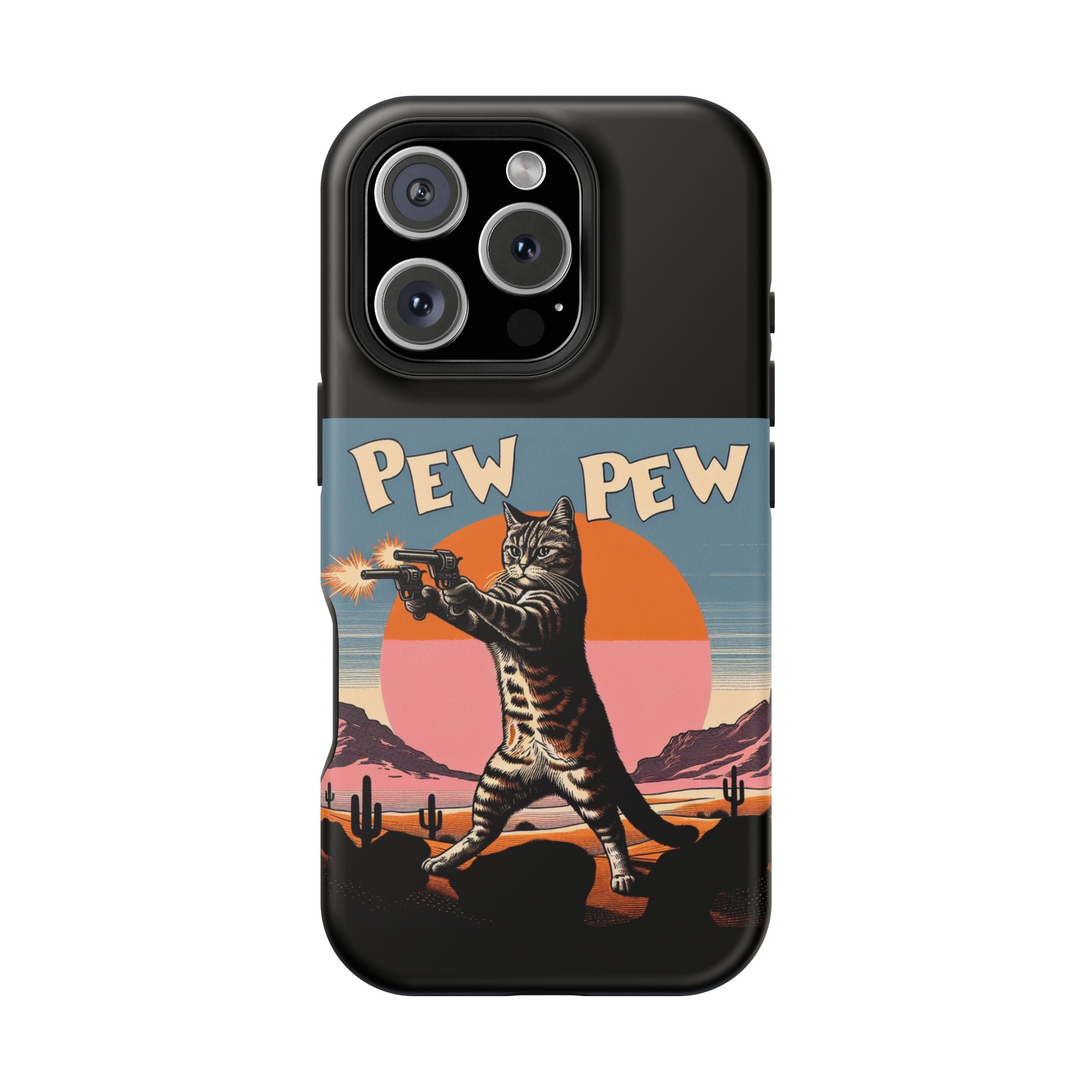 Impact Resistant Phone Tough Case - Pew Pew Kitty Dessert Design