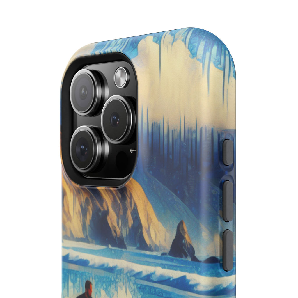 Surfer Wave Impact Phone Case – Vibrant Ocean Art Protective Cover