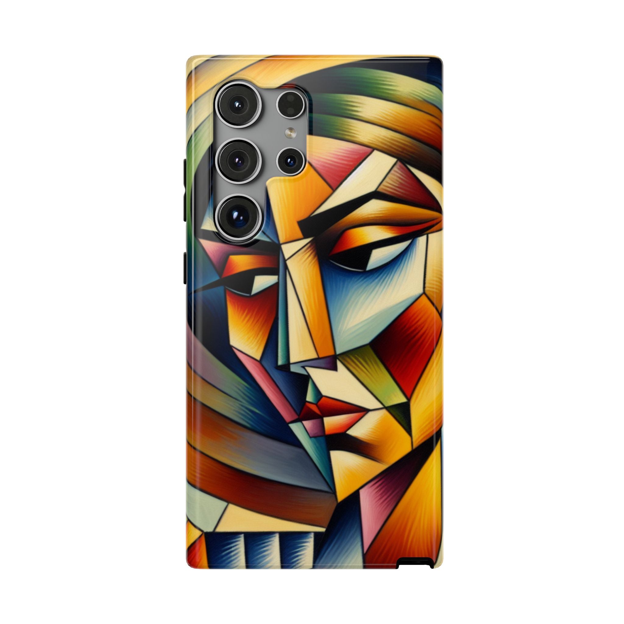 Abstract Cubist Face Phone Case — Impact-Resistant Artistic iPhone Cover