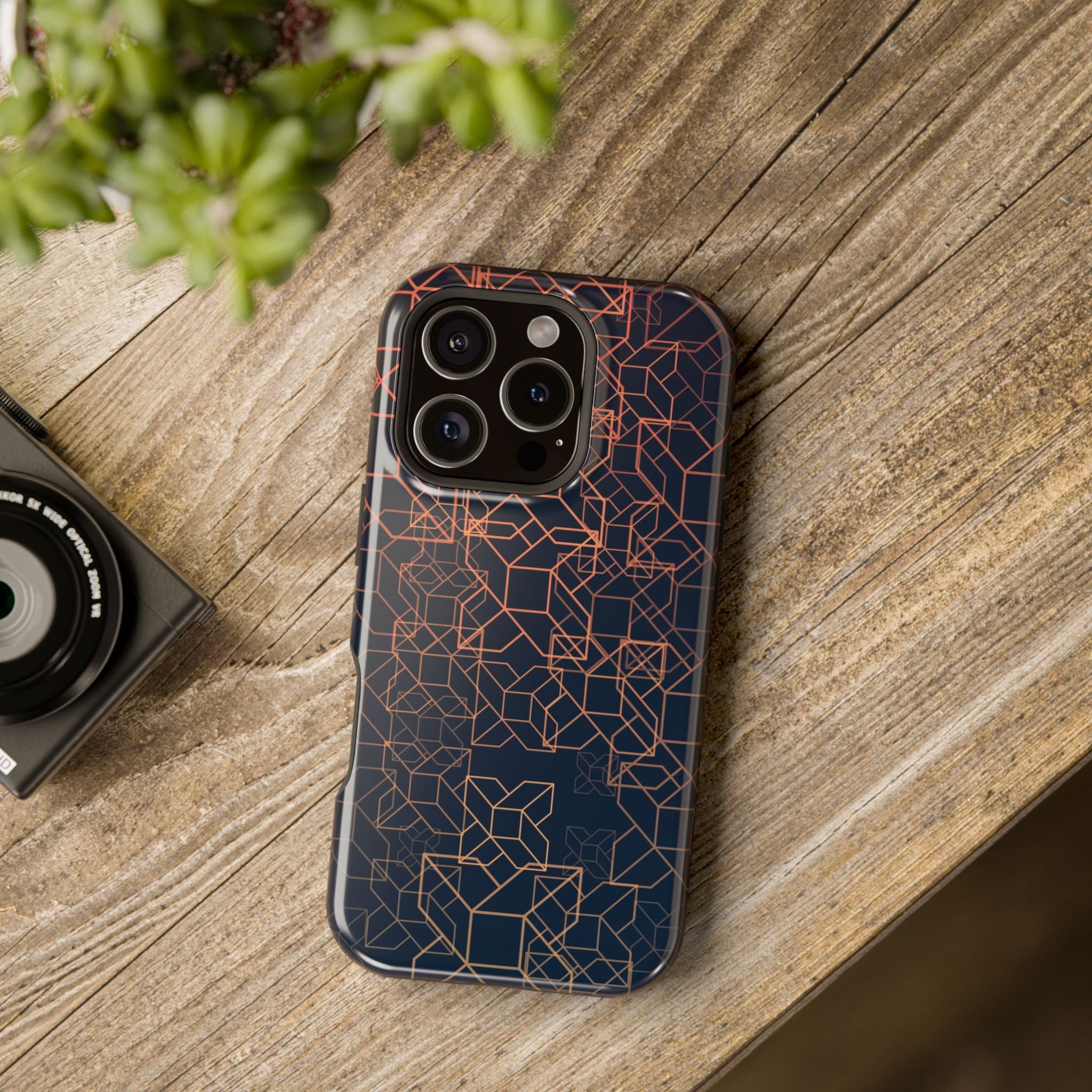 Geometric Pattern Phone Case, Durable Impact-Resistant