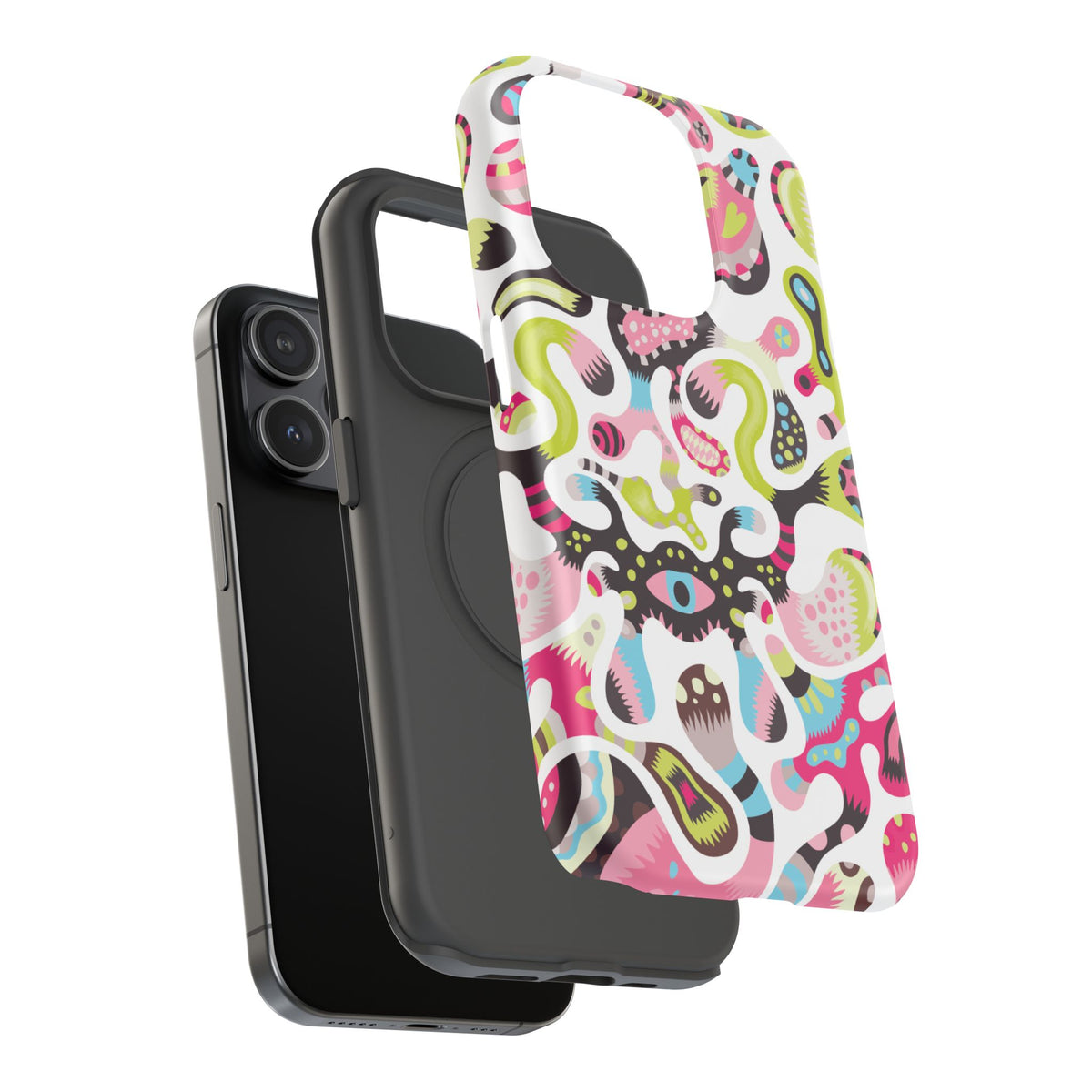 Impact-Resistant Phone Case — Colorful Abstract Psychedelic Pattern