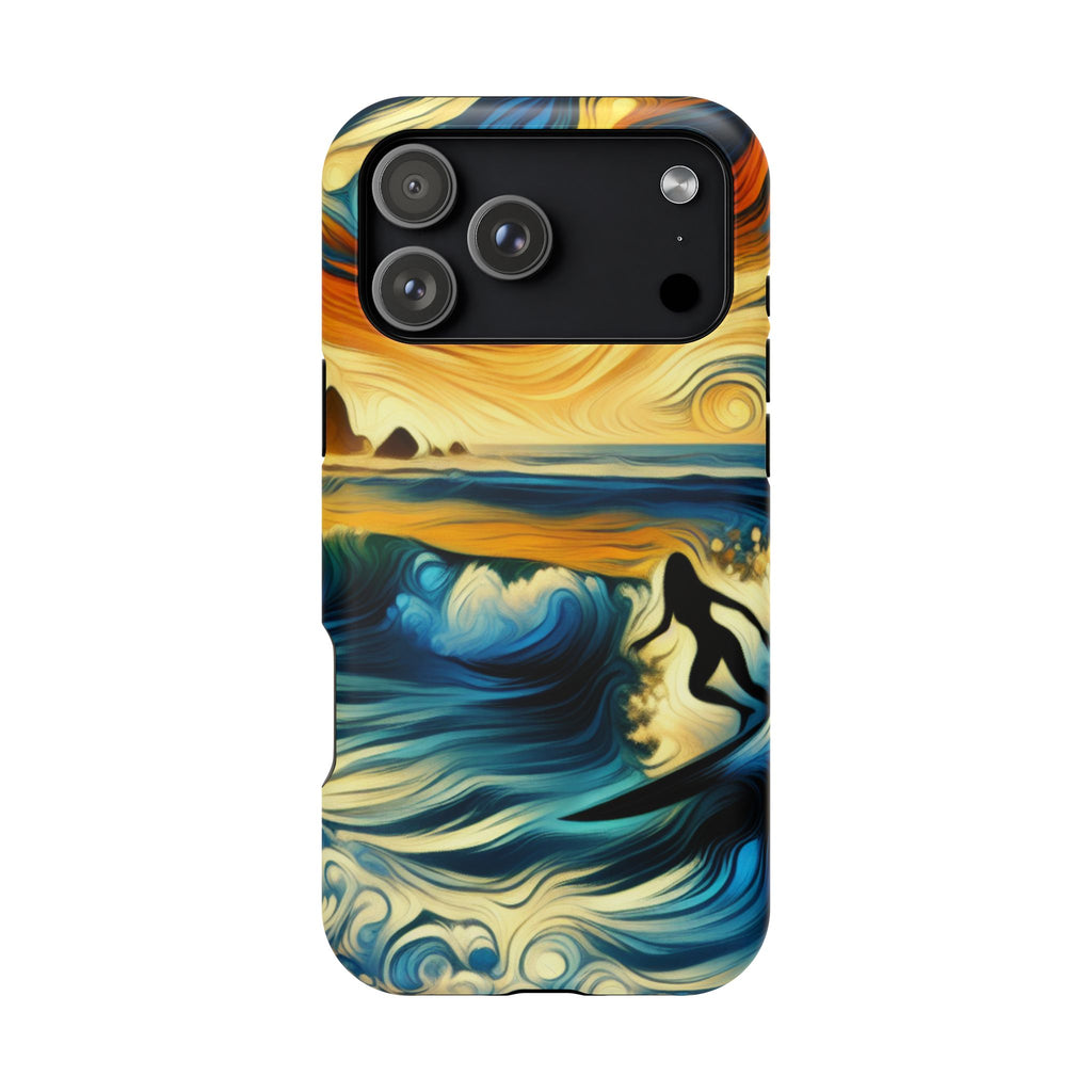 Impact Resistant Phone Case - Surfing Ocean Waves Design, Coastal Decor Gift
