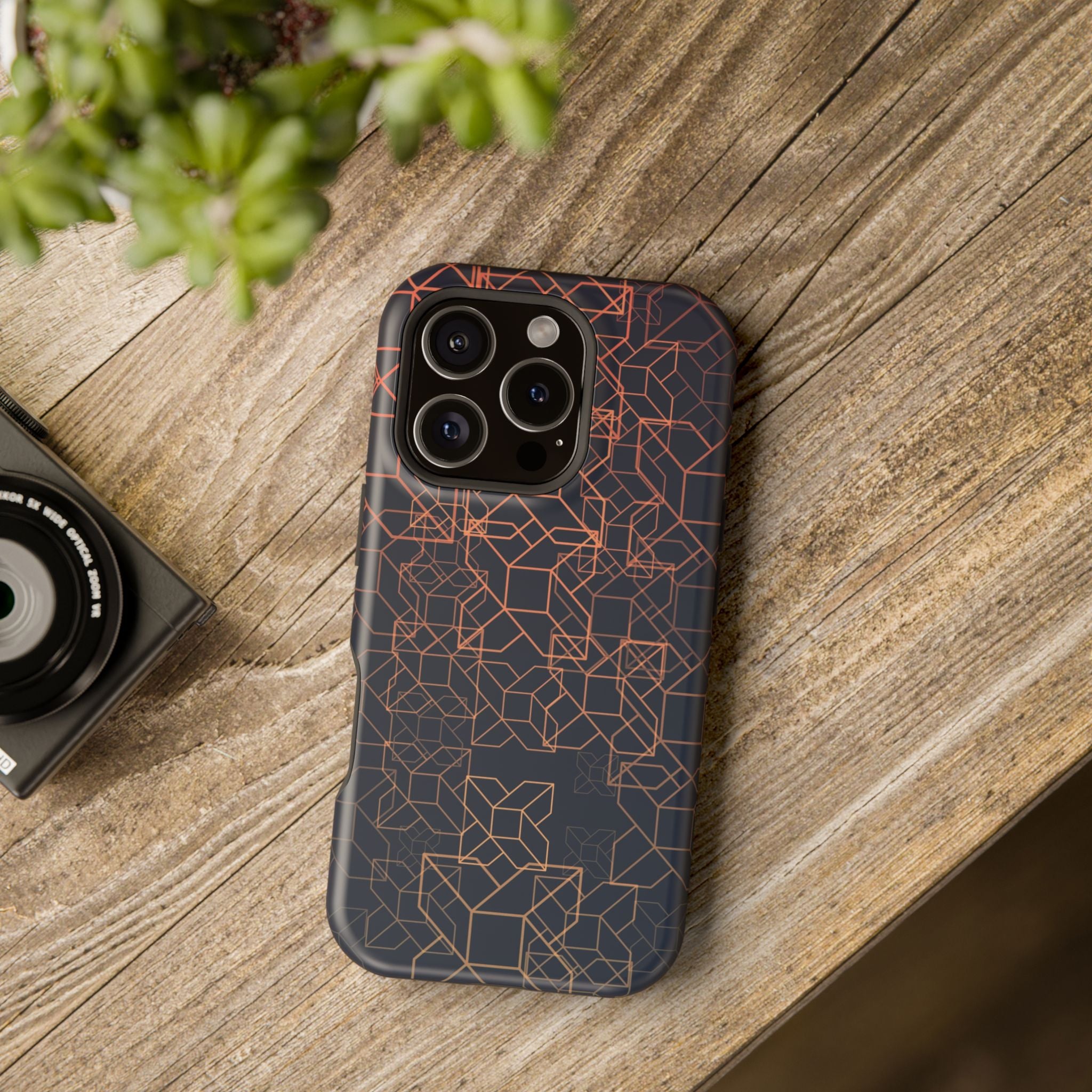 Geometric Pattern Phone Case, Durable Impact-Resistant