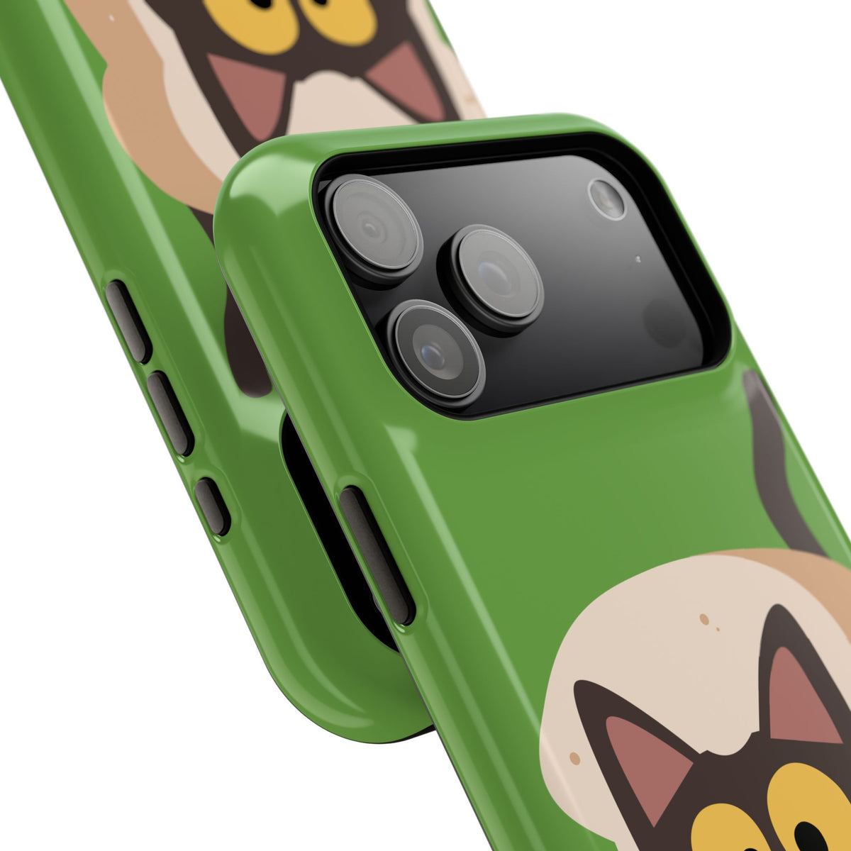 Cute Cat-in-Bread Impact-Resistant Phone Case – Green