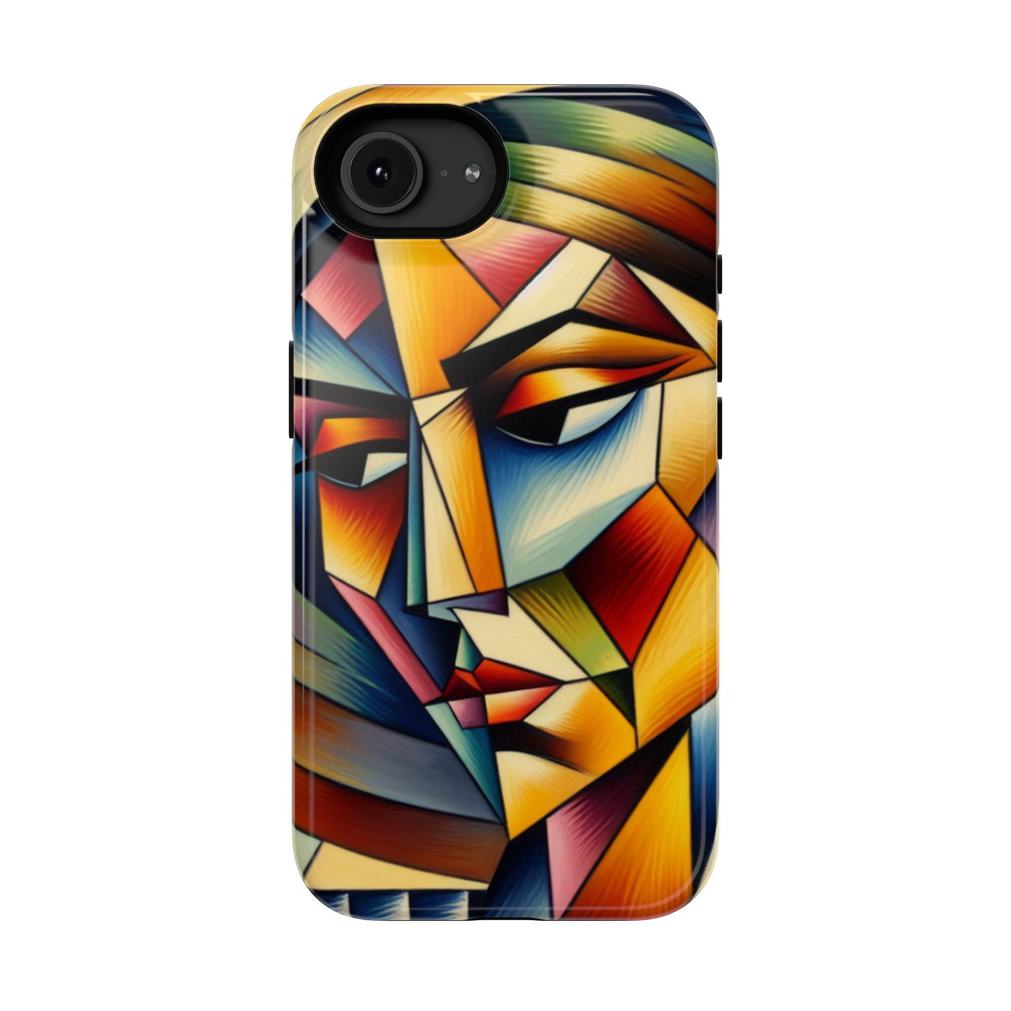 Abstract Cubist Face Phone Case — Impact‑Resistant Artistic iPhone Cover