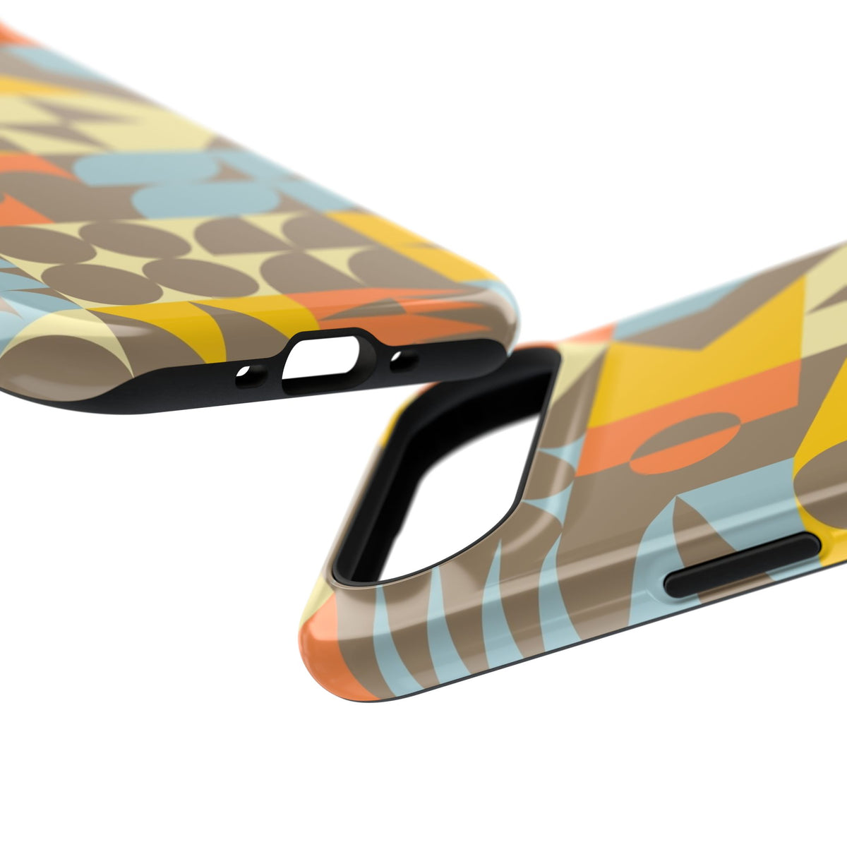 Retro Geometric Impact Phone Case — Mid-Century Modern Pattern for iPhone